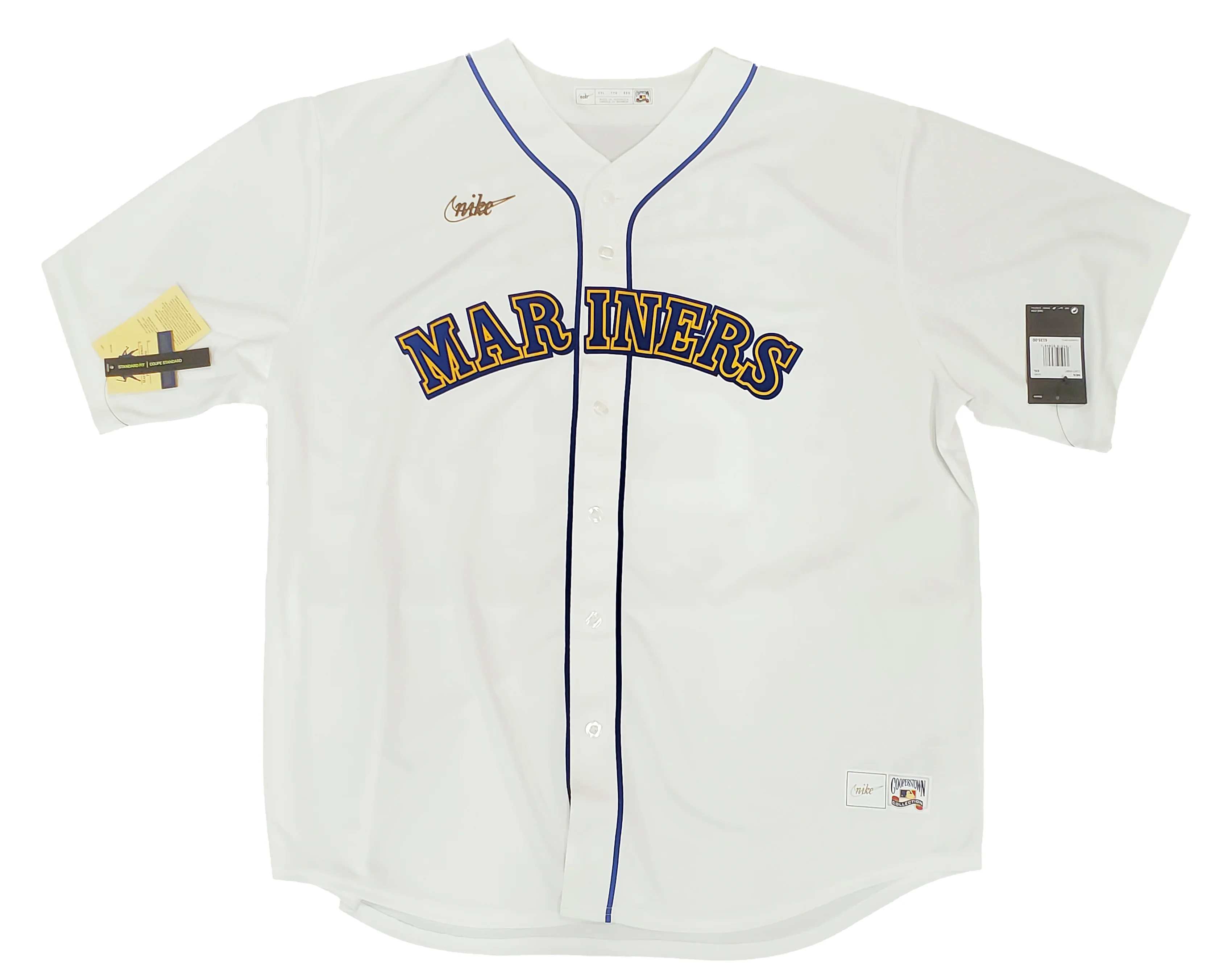 Seattle Mariners Ken Griffey Jr. Autographed White Nike Throwback Jersey Size XXL Beckett BAS & MCS Holo Stock #185605 - Image 5