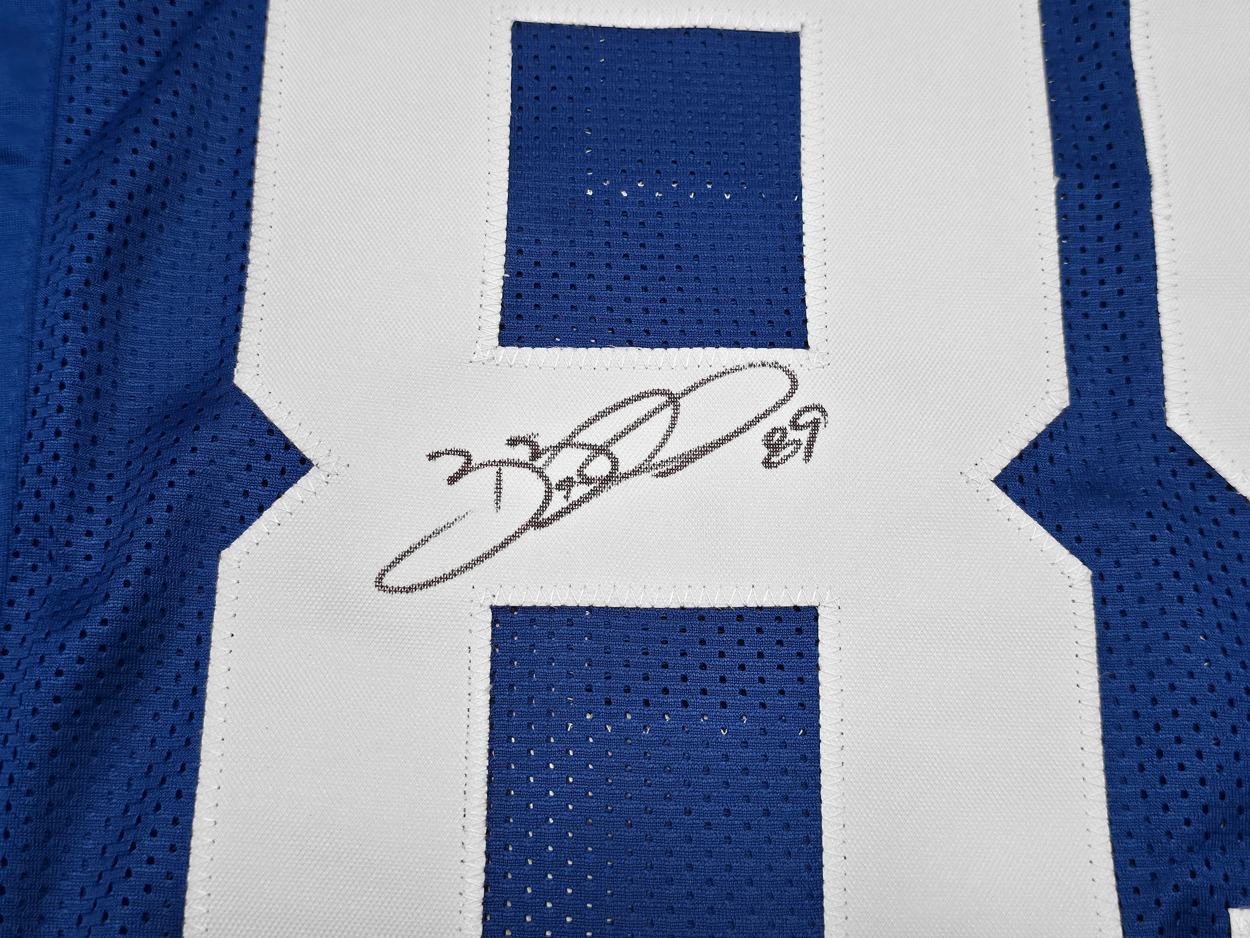 Seattle Seahawks Brian Blades Autographed Throwback Blue Jersey MCS Holo Stock #253617 - Image 4