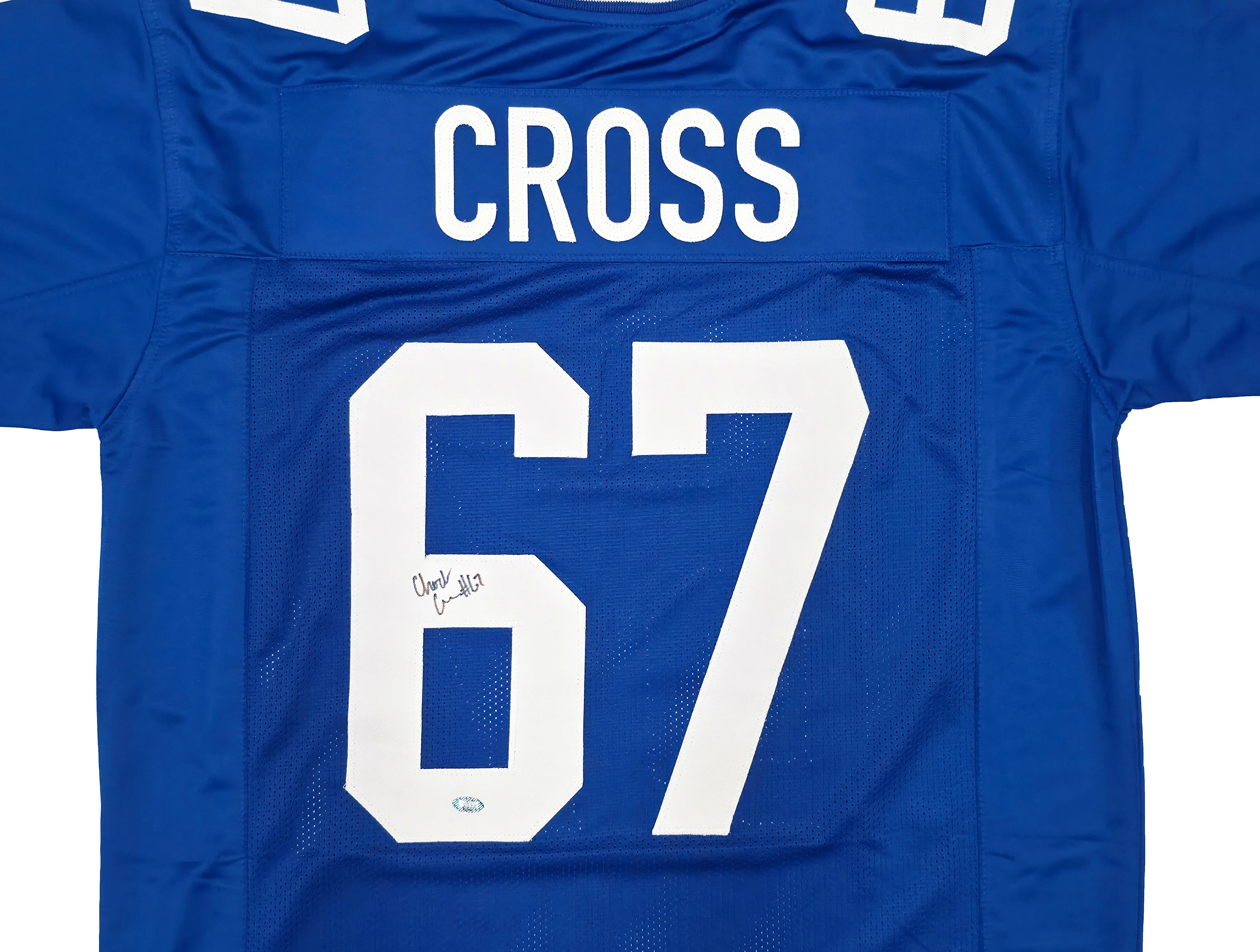 Seattle Seahawks Charles Cross Autographed Blue Throwback Jersey MCS Holo Stock #262469 - Image 2