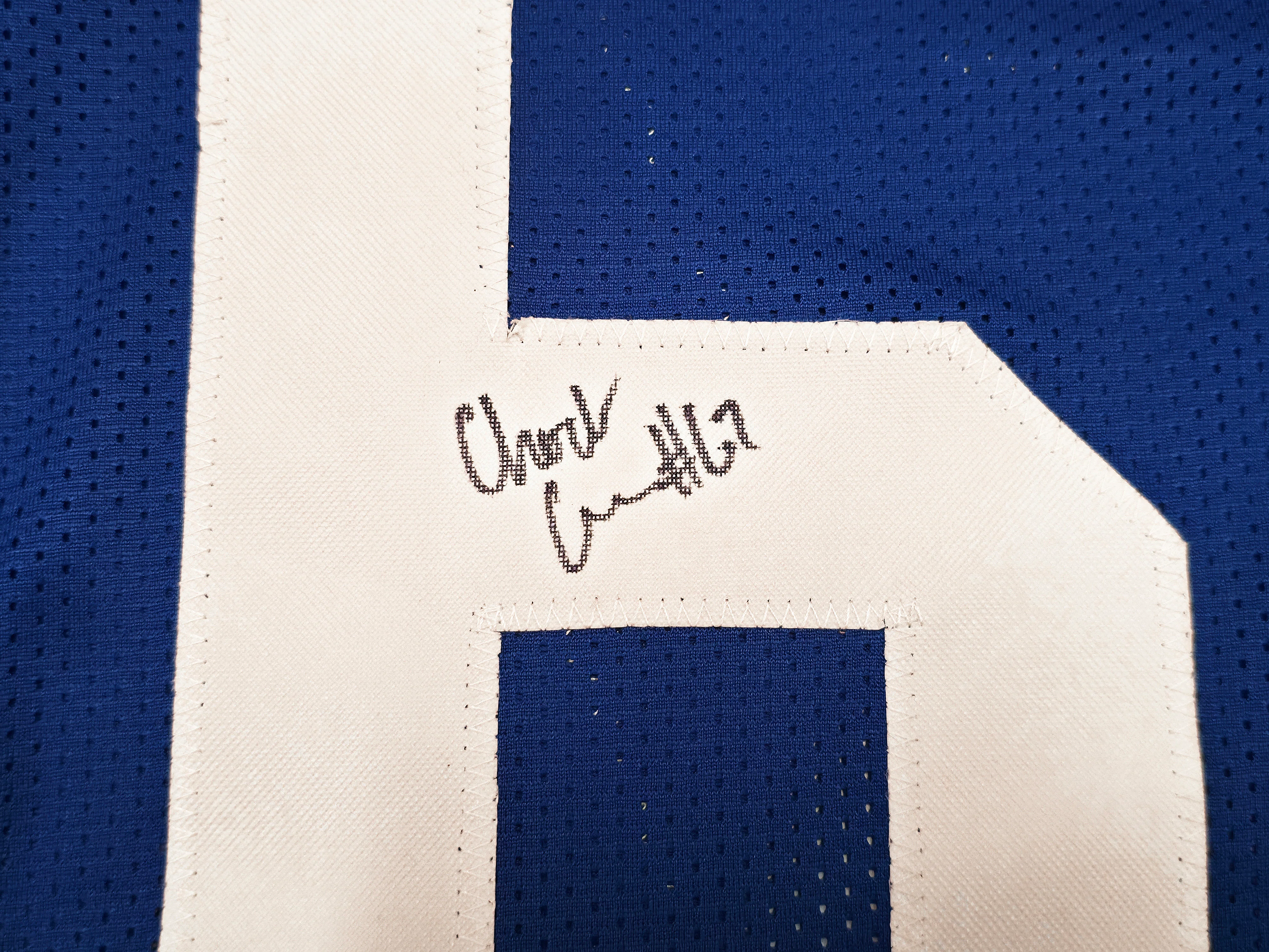 Seattle Seahawks Charles Cross Autographed Blue Throwback Jersey MCS Holo Stock #262469 - Image 3