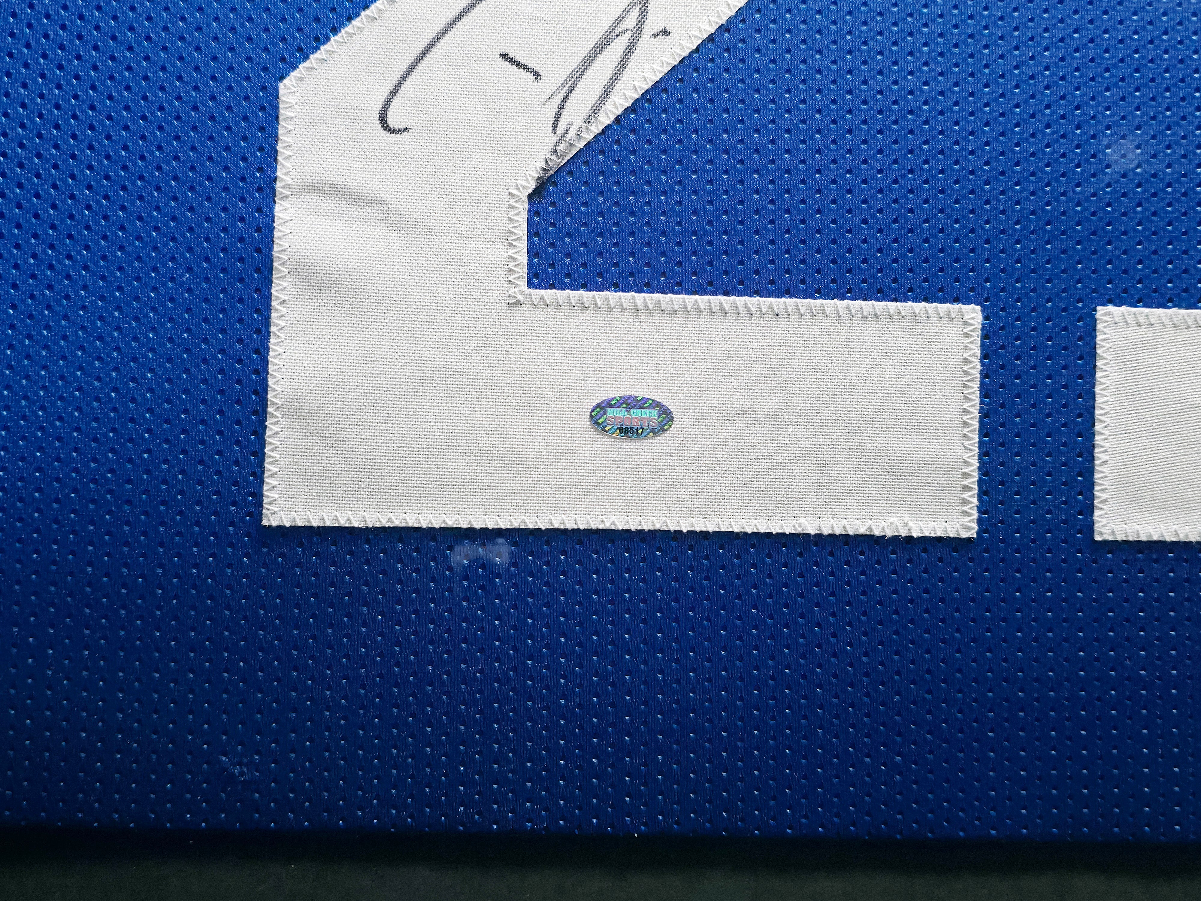 Seattle Seahawks Devon Witherspoon Autographed Framed Blue Throwback Jersey MCS Holo Stock #256419 - Image 4