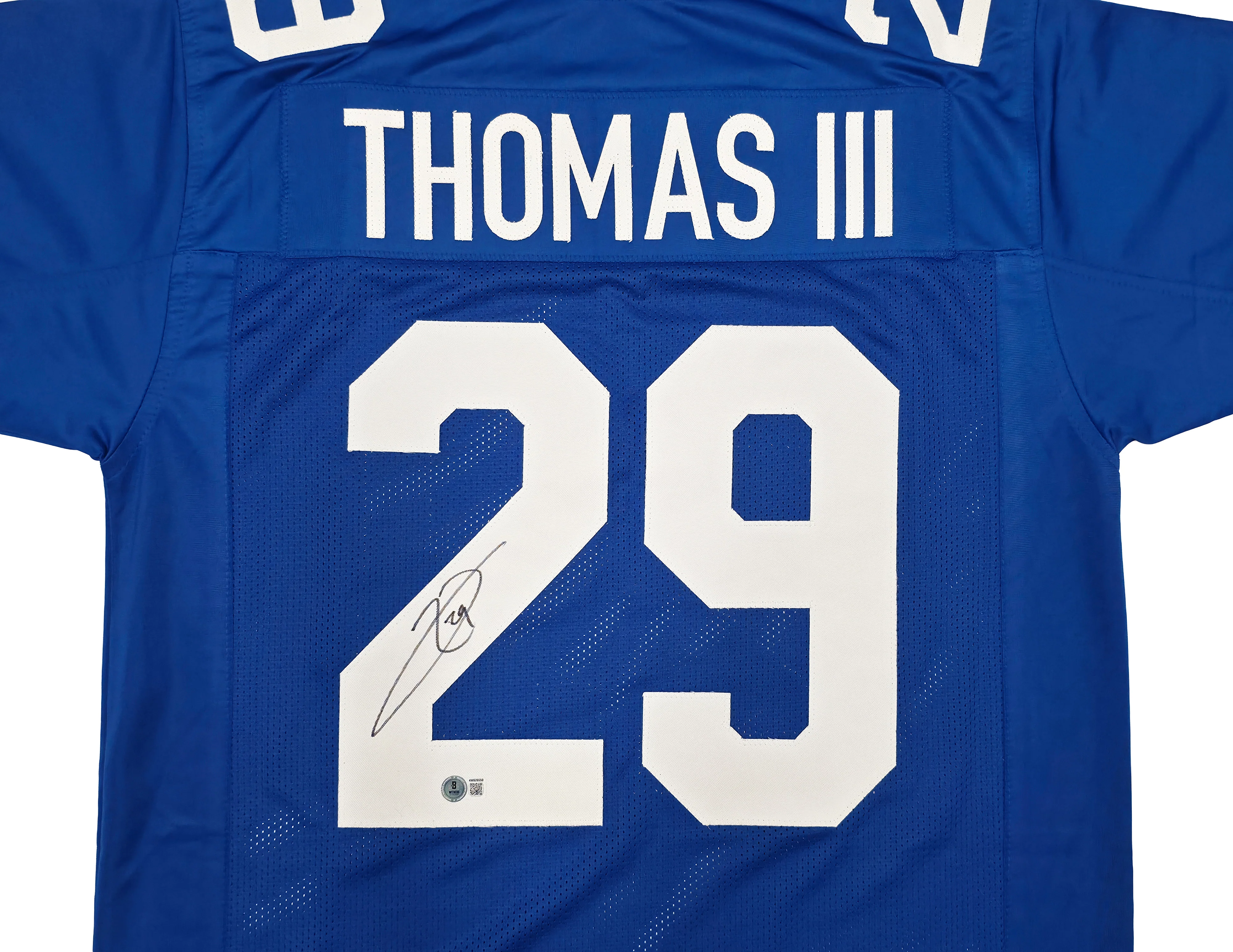 Seattle Seahawks Earl Thomas III Autographed Blue Throwback Jersey Beckett BAS Witness Stock #262454 - Image 2