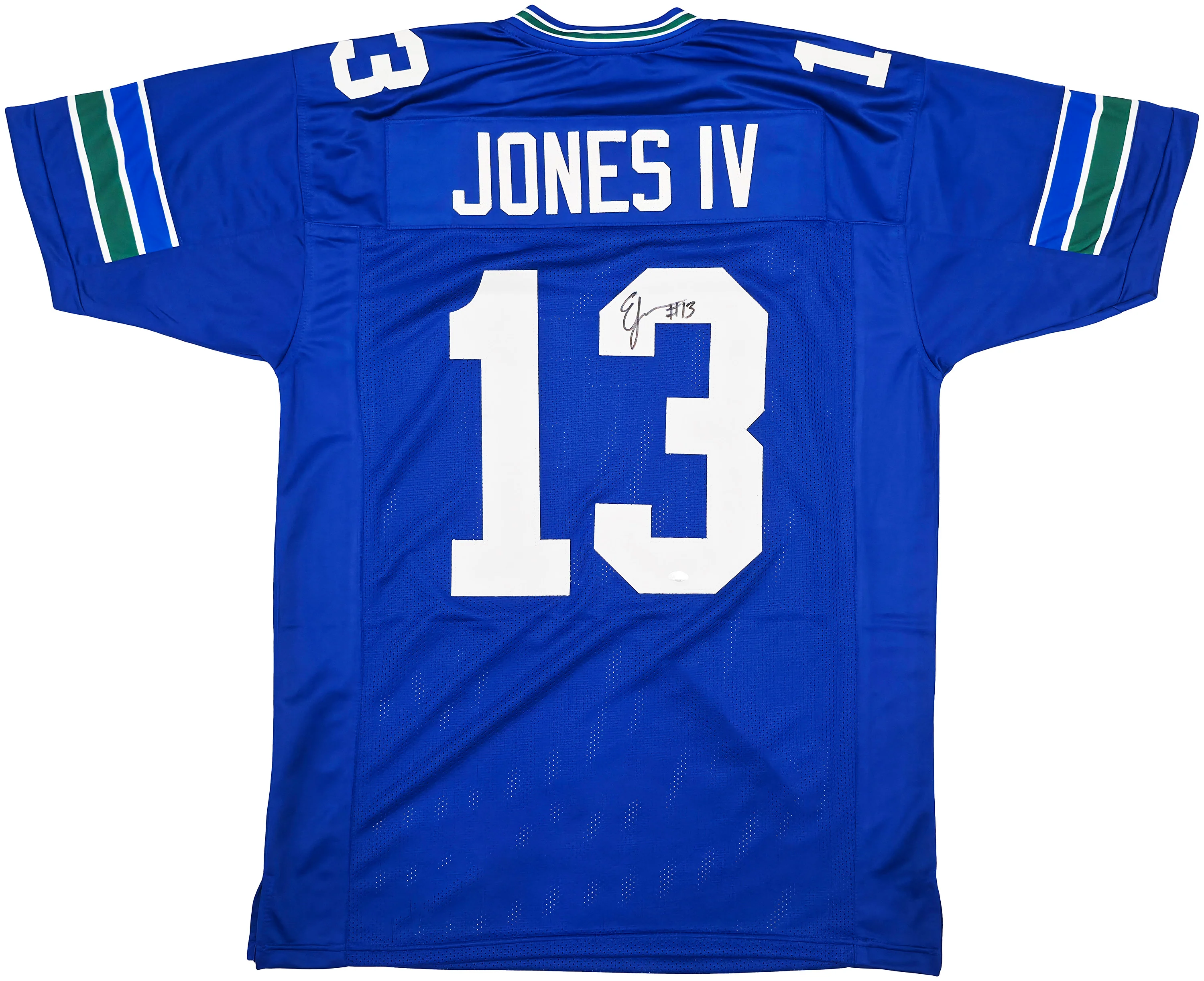 Seattle Seahawks Ernest Jones IV Autographed Blue Jersey MCS Holo Stock #242558 - Image 2