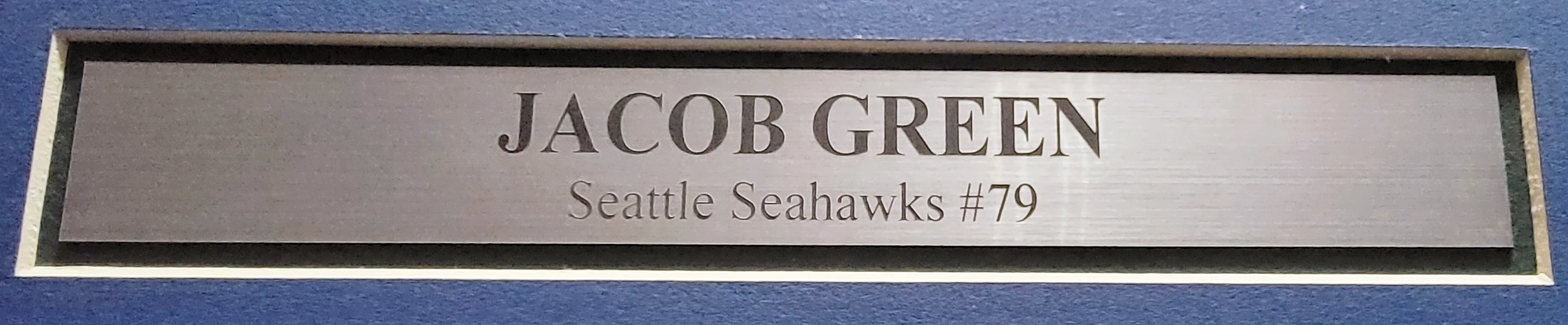 Seattle Seahawks Jacob Green Autographed Framed Blue Jersey MCS Holo Stock #200921 - Image 5