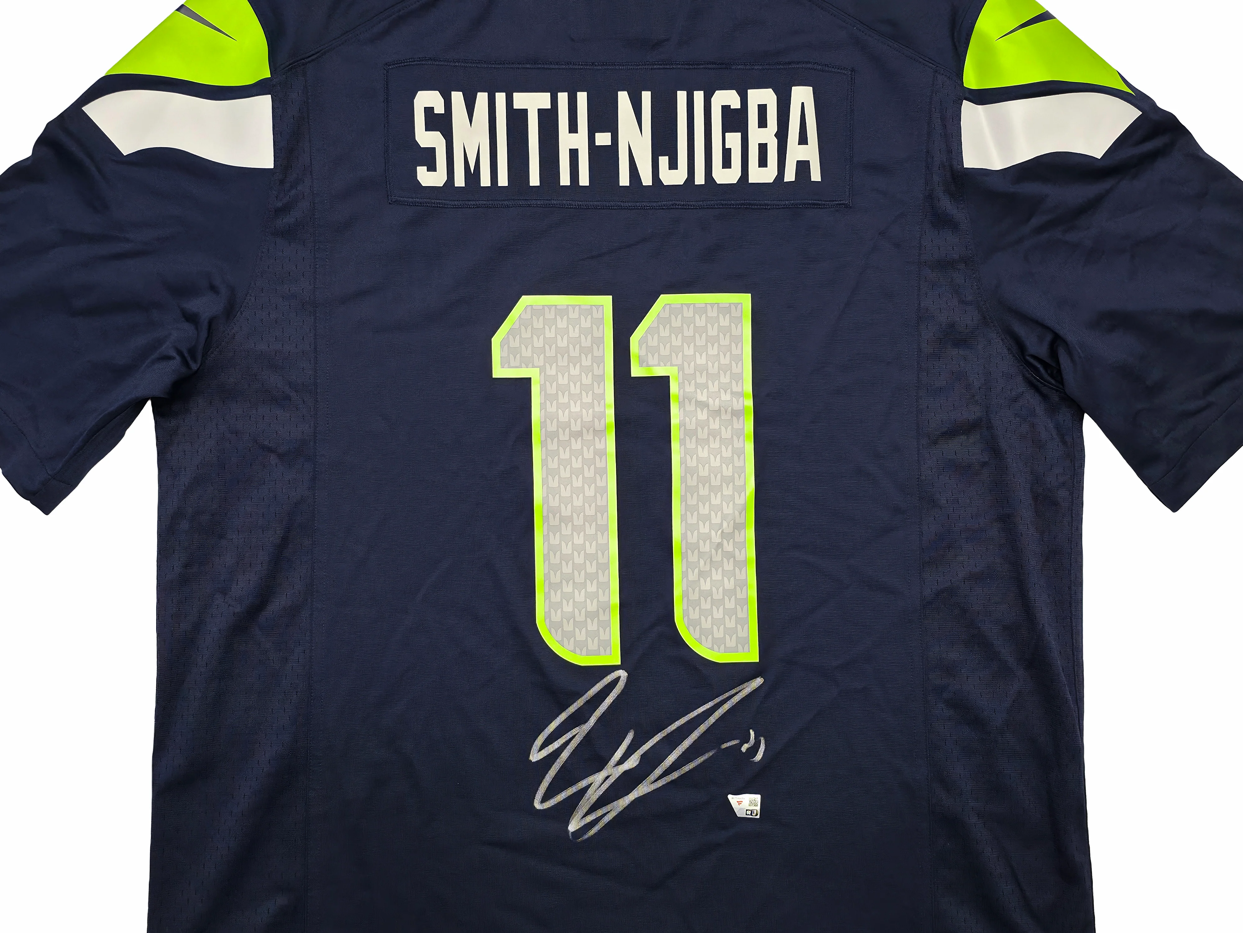 Seattle Seahawks Jaxon Smith-Njigba Autographed Blue Nike Jersey Size XL Fanatics Holo Stock #262364 - Image 3