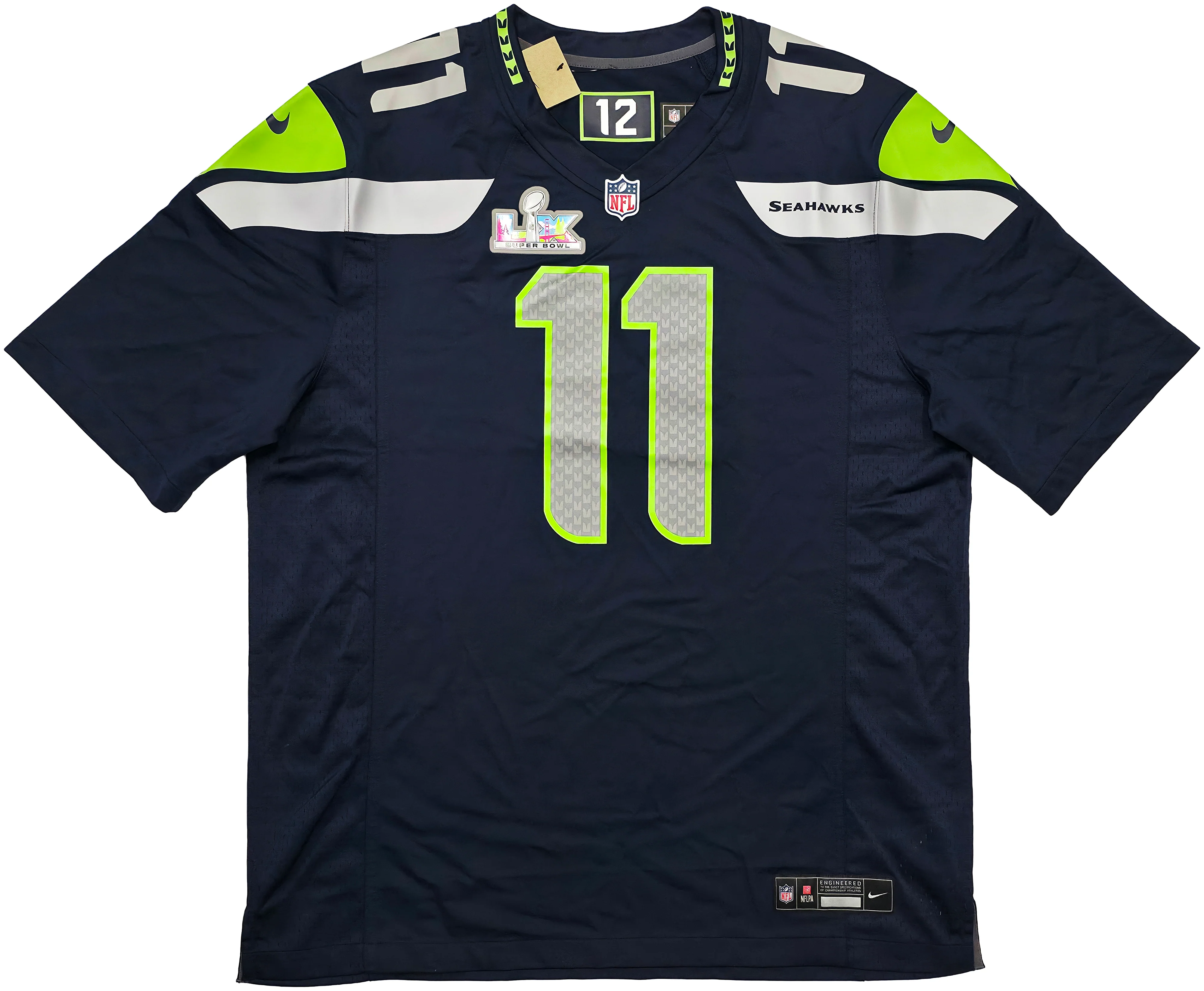 Seattle Seahawks Jaxon Smith-Njigba Autographed Blue Nike Jersey Size XL Fanatics Holo Stock #262364 - Image 5