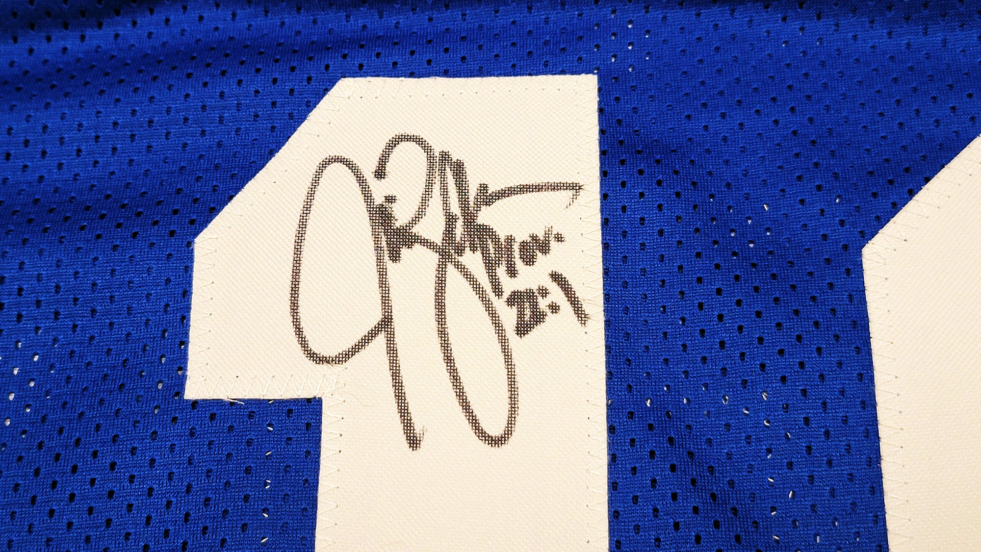 Seattle Seahawks Jim Zorn Autographed Blue Jersey MCS Holo Stock #211071 - Image 4