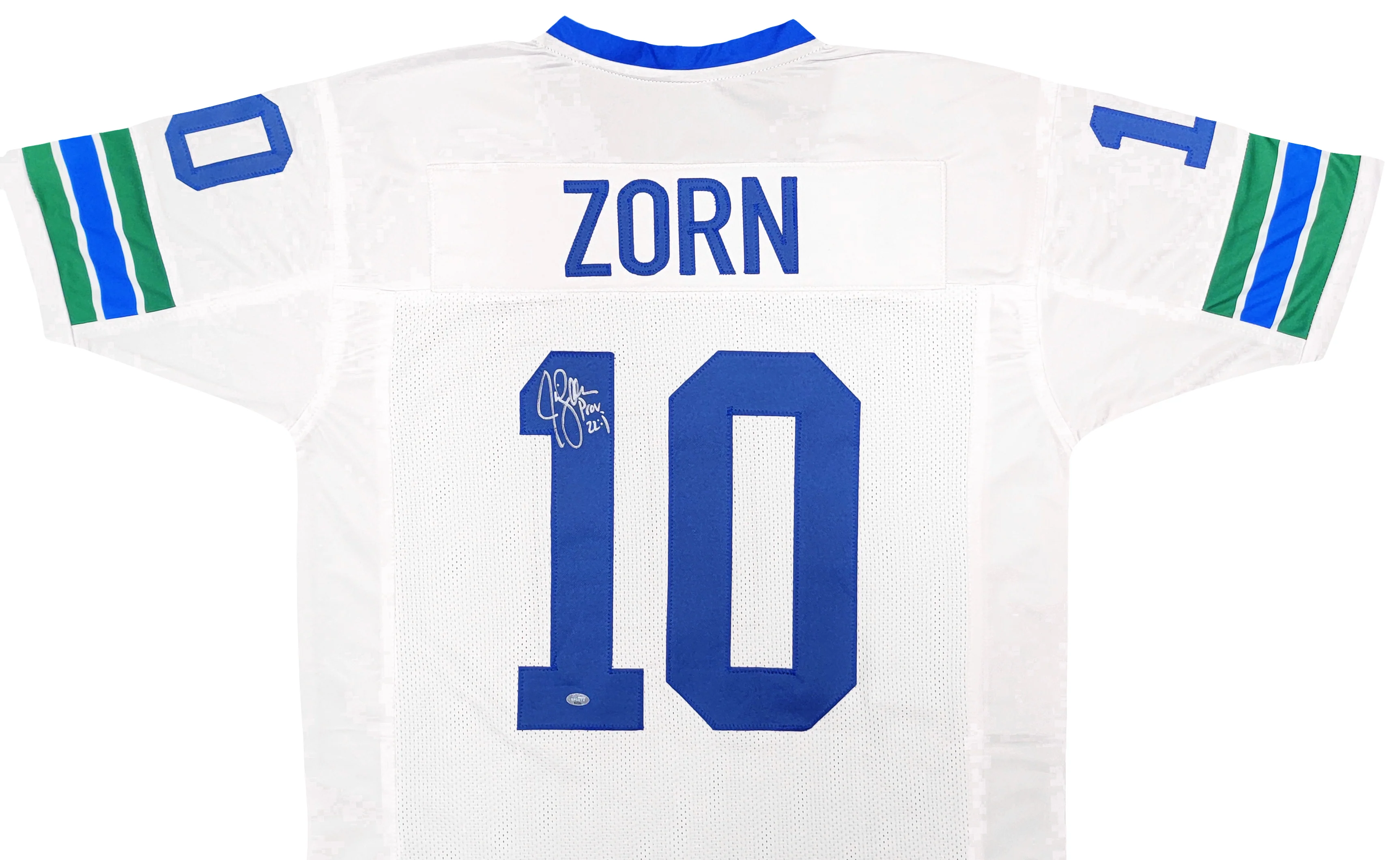 Seattle Seahawks Jim Zorn Autographed White Jersey MCS Holo Stock #211072 - Image 3