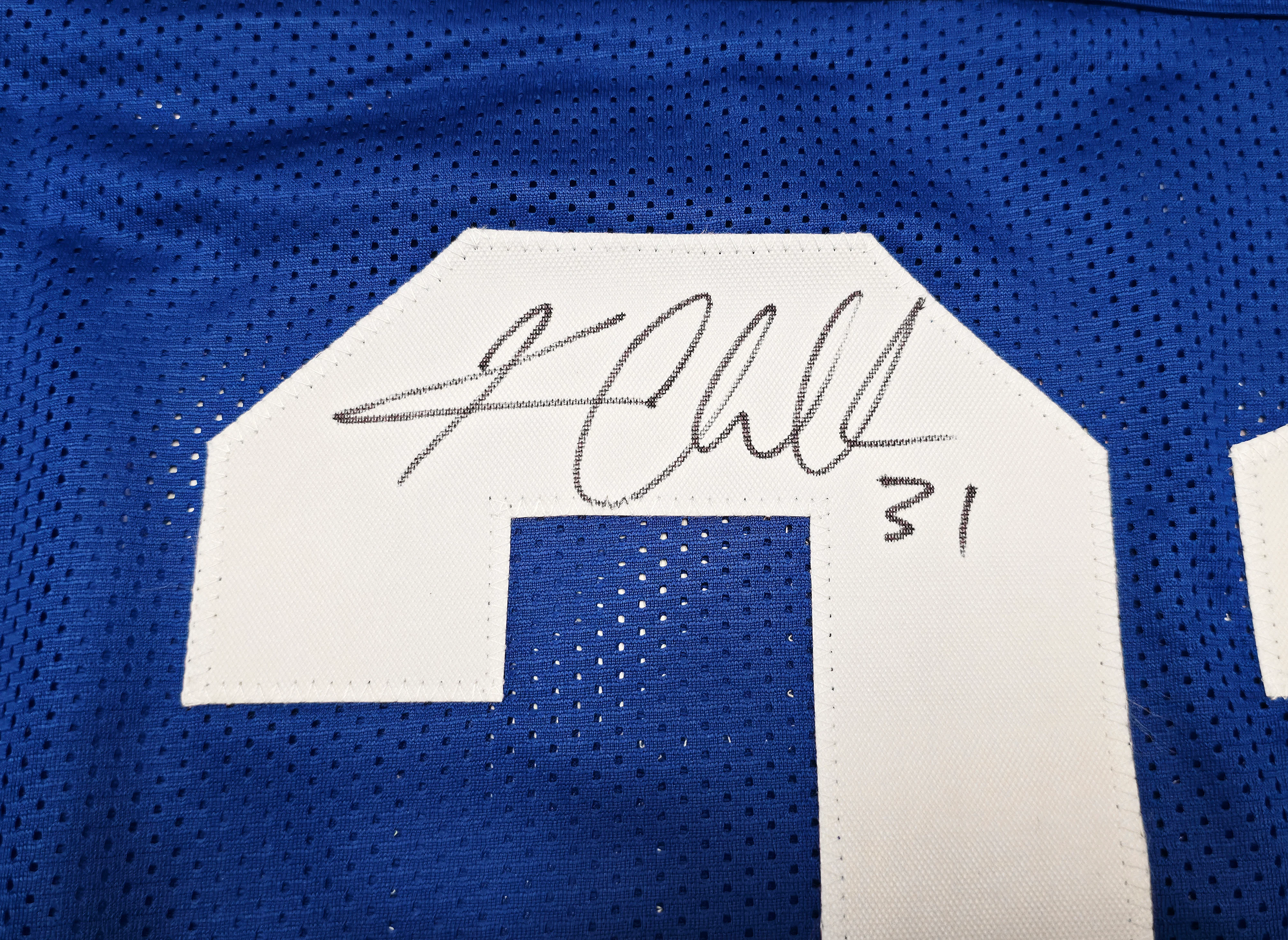Seattle Seahawks Kam Chancellor Autographed Blue Throwback Jersey Beckett BAS Witness Stock #259852 - Image 4