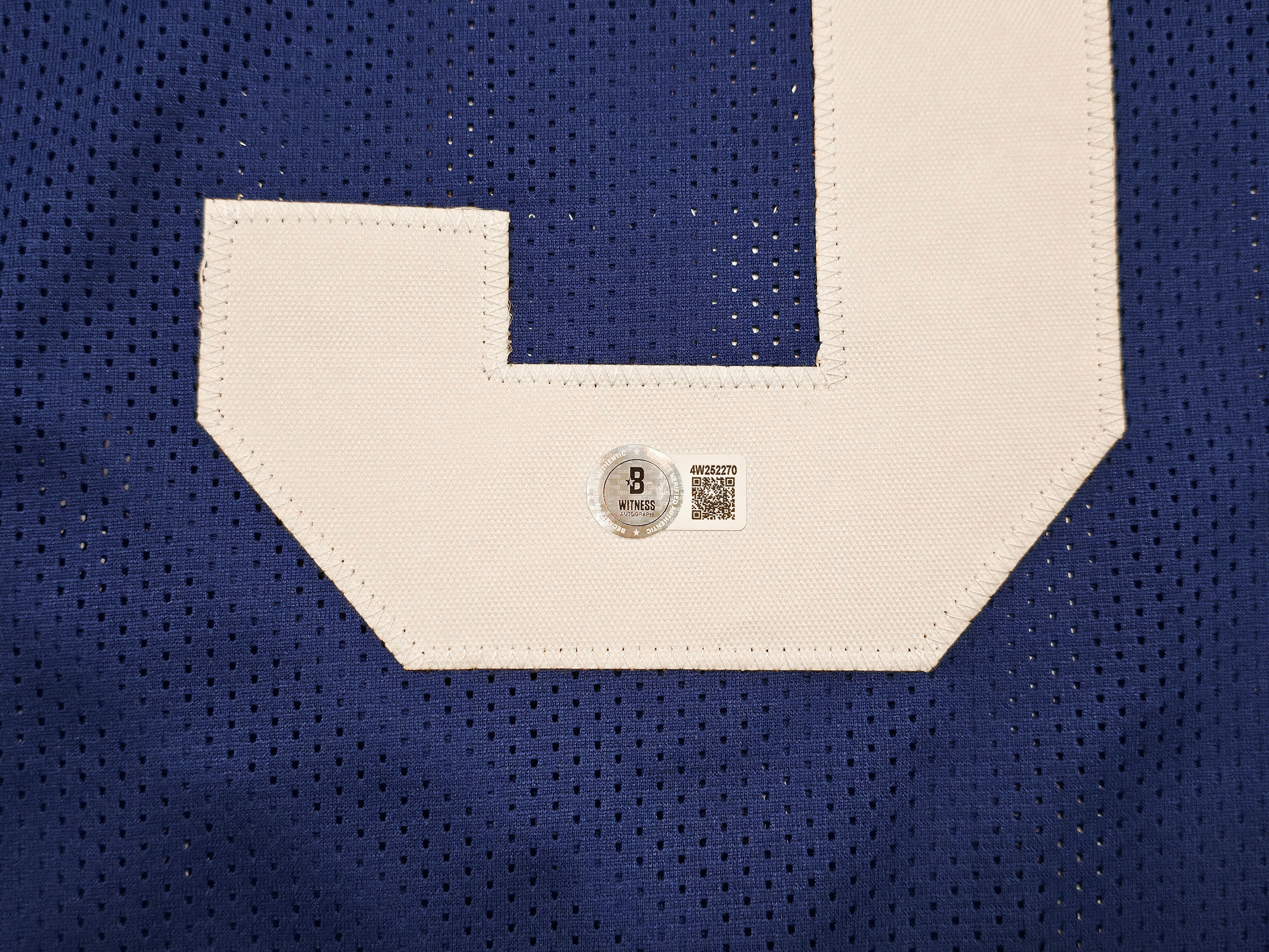 Seattle Seahawks Nick Emmanwori Autographed Throwback Blue Jersey Beckett BAS Witness Stock #256038 - Image 5