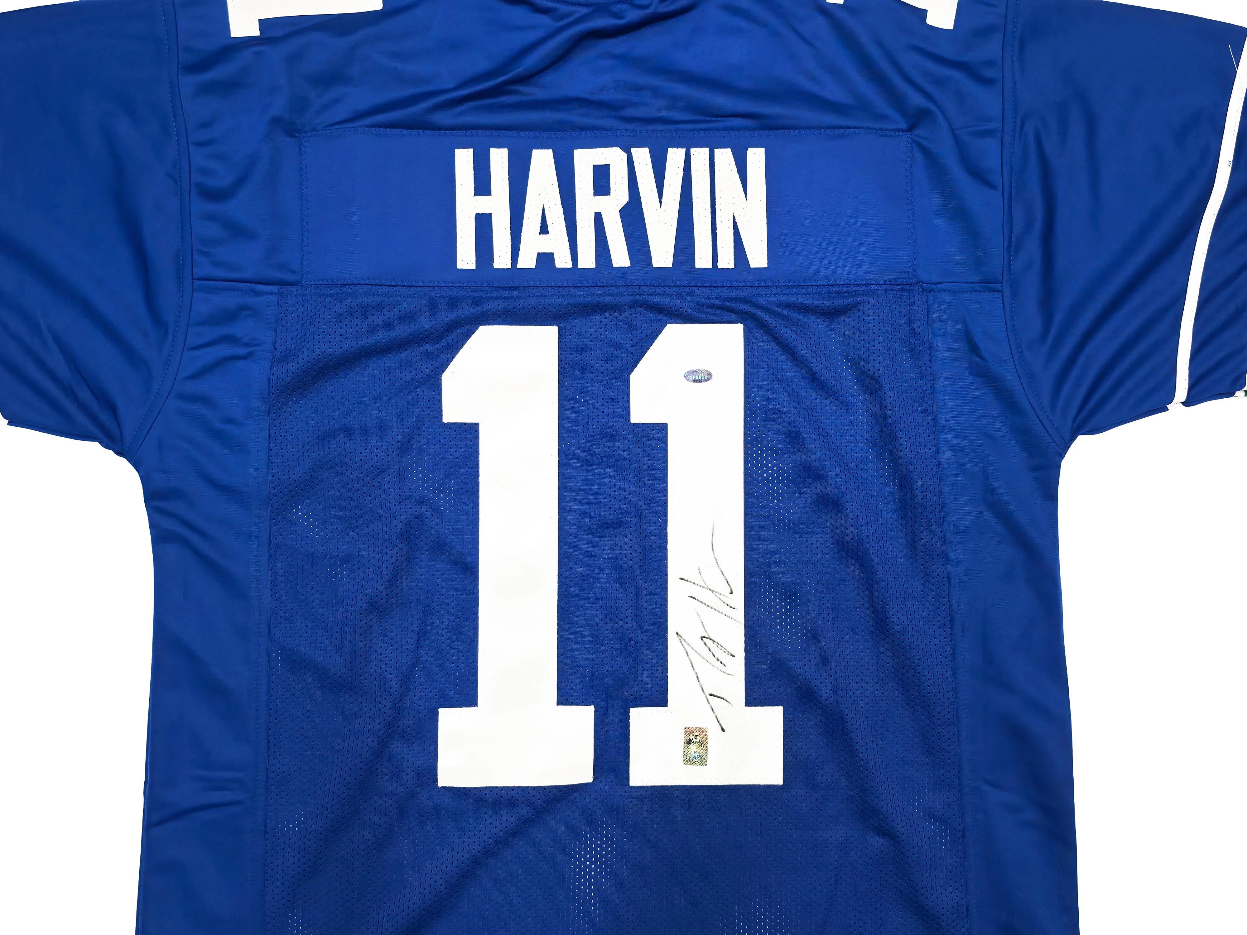 Seattle Seahawks Percy Harvin Autographed Blue Jersey MCS Holo Stock #253903 - Image 3
