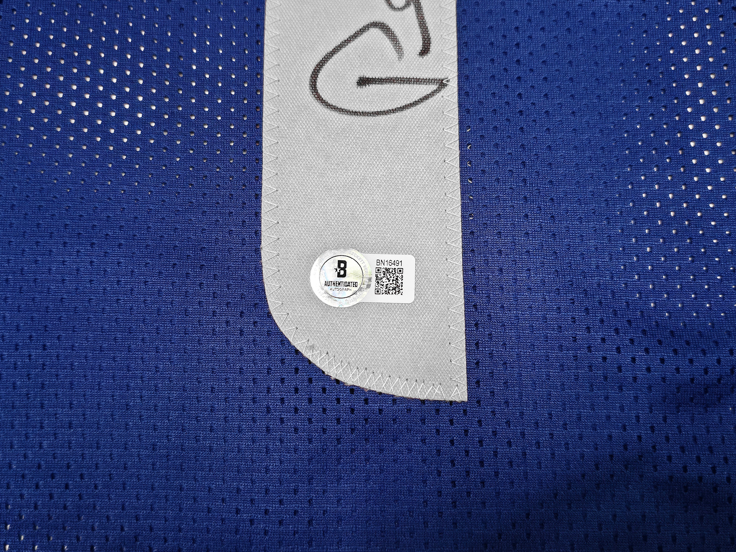Seattle Seahawks Pete Carroll Autographed Blue Jersey Beckett BAS QR Stock #256903 - Image 4