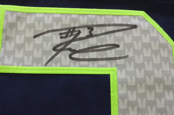 Seattle Seahawks Russell Wilson Autographed Blue Nike Elite Jersey Size 48 RW Holo Stock #60976 - Image 2