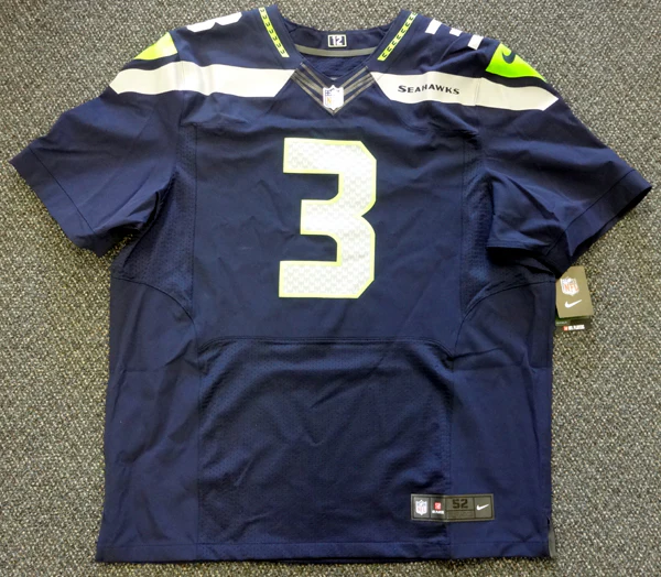 Seattle Seahawks Russell Wilson Autographed Blue Nike Elite Jersey Size 52 RW Holo Stock #60977 - Image 5