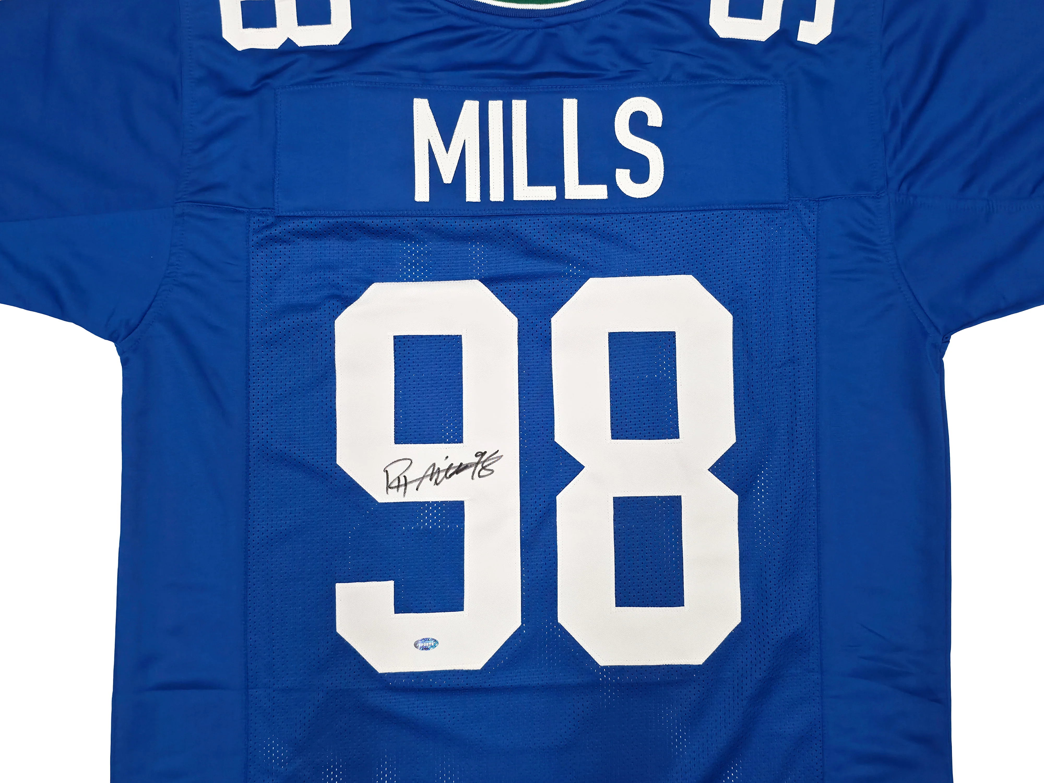Seattle Seahawks Rylie Mills Autographed Blue Throwback Jersey MCS Holo Stock #262430 - Image 2