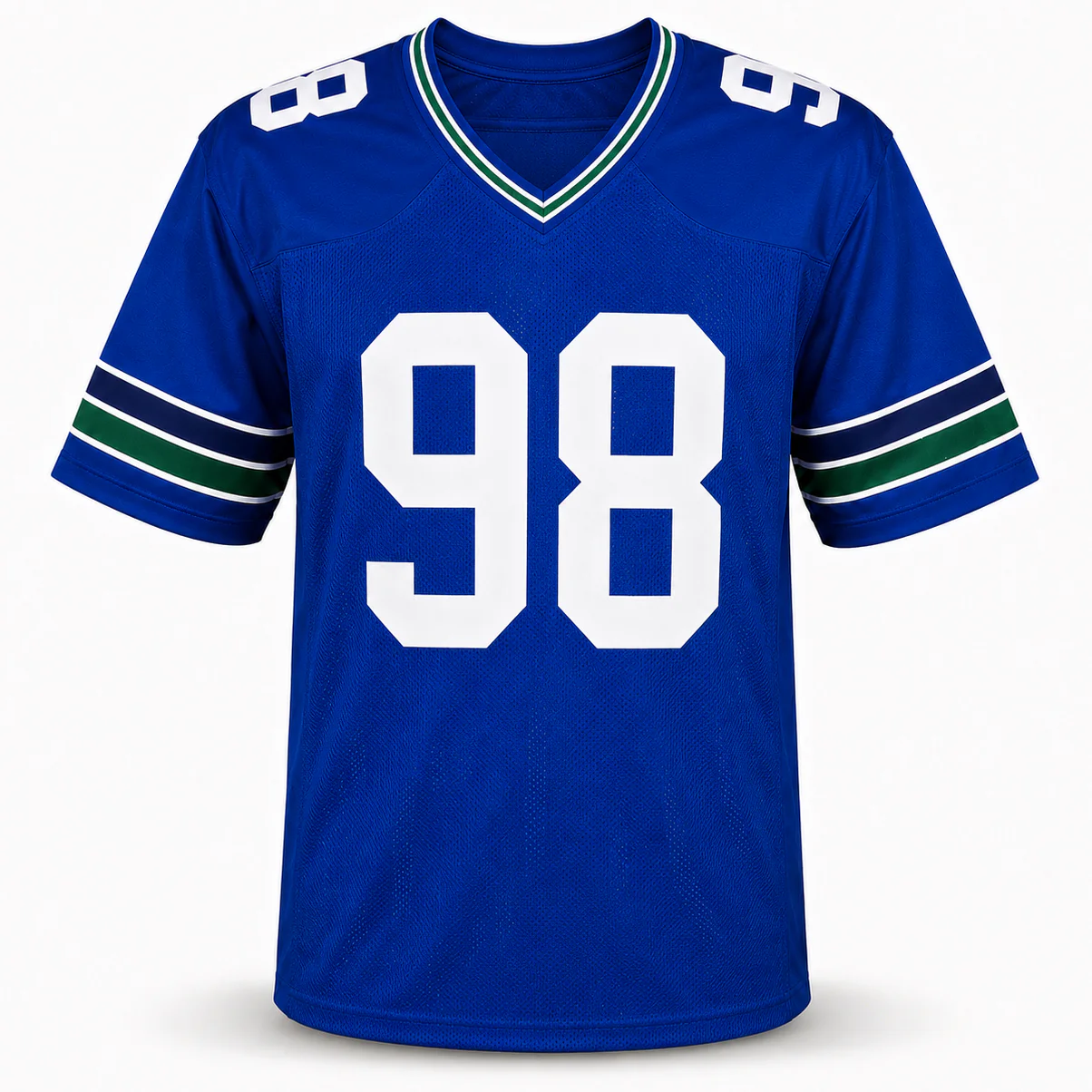 Seattle Seahawks Rylie Mills Autographed Blue Throwback Jersey MCS Holo Stock #262430 - Image 4