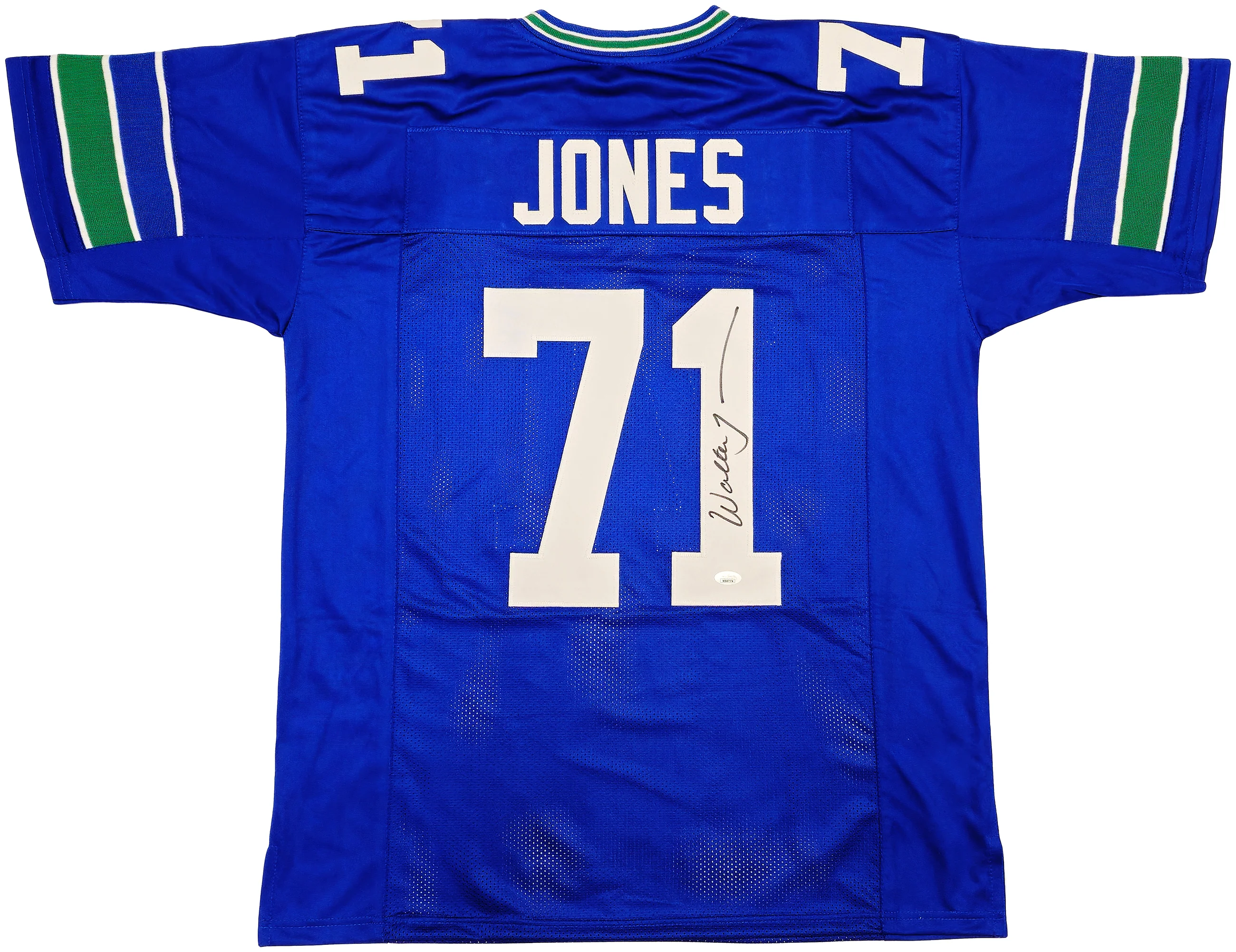 Seattle Seahawks Walter Jones Autographed Blue Jersey JSA Stock #234534 - Image 2