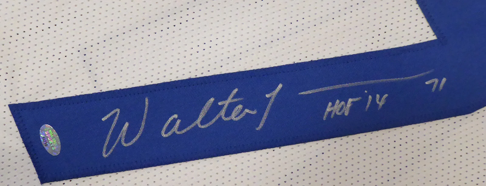 Seattle Seahawks Walter Jones Autographed White Jersey "HOF '14" MCS Holo Stock #157868 - Image 3
