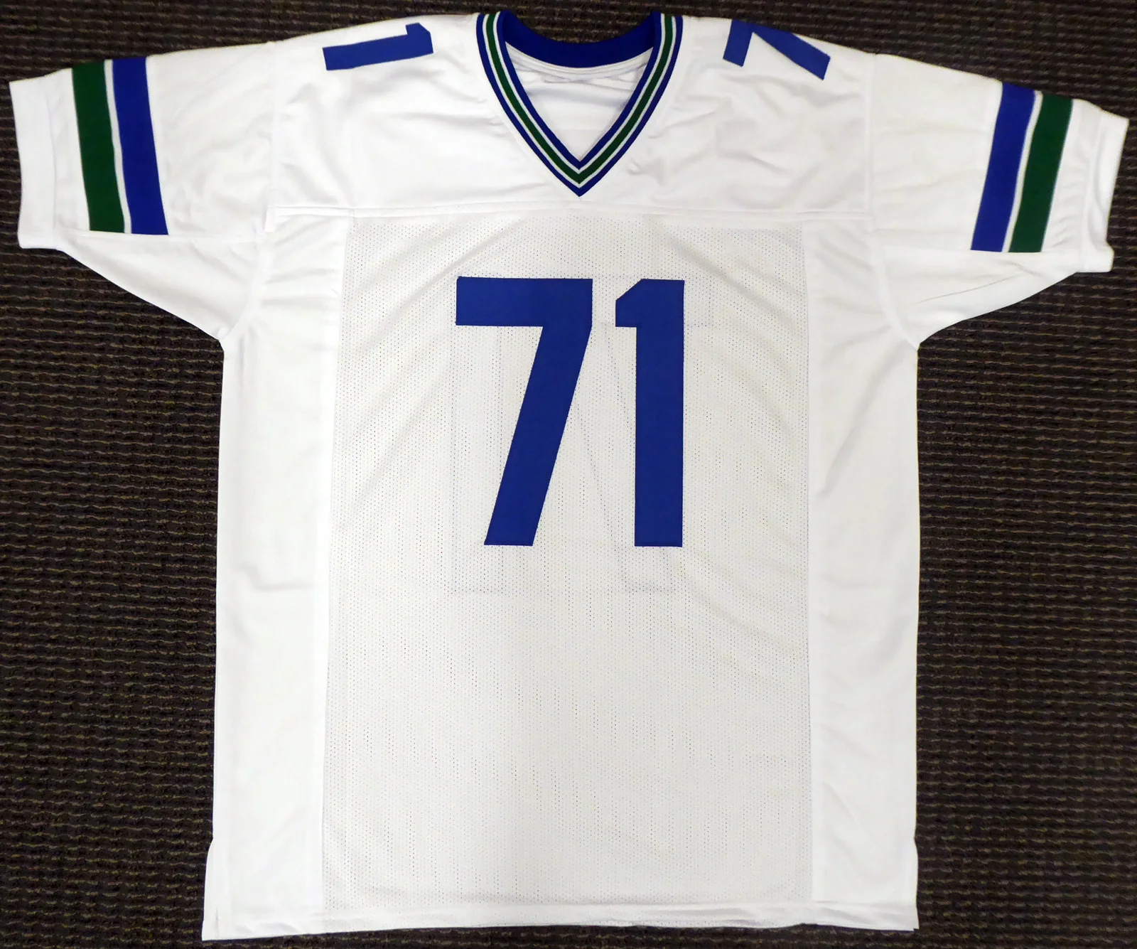 Seattle Seahawks Walter Jones Autographed White Jersey "HOF '14" MCS Holo Stock #157868 - Image 4