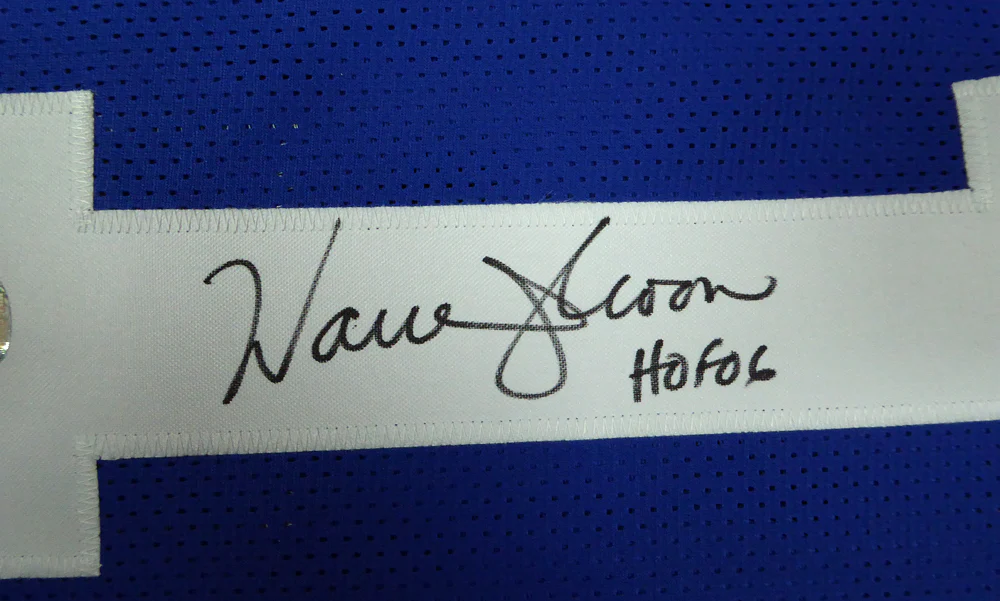 Seattle Seahawks Warren Moon Autographed Blue Jersey "HOF 06" MCS Holo Stock #112487 - Image 2