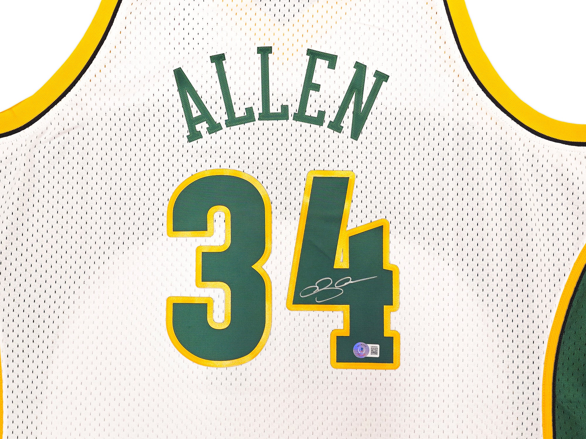 Seattle Sonics Ray Allen Autographed White Authentic Mitchell & Ness 2006-07 Ray Allen HWC Swingman Jersey Size XXL Beckett BAS Witness Stock #221296 - Image 3