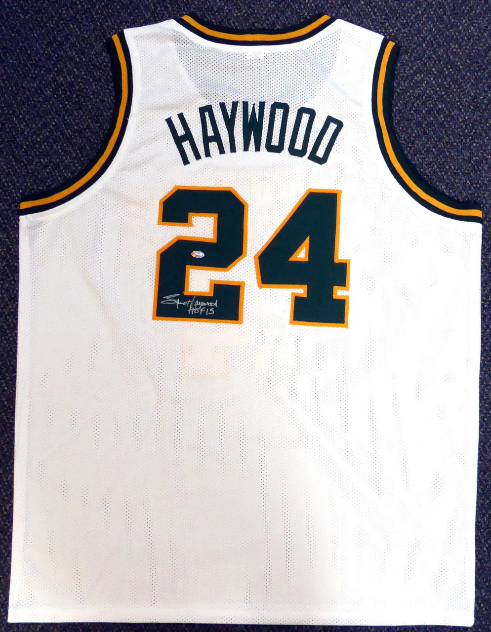 Seattle Sonics Spencer Haywood Autographed White Jersey "HOF 15" MCS Holo Stock #104225 - Image 2