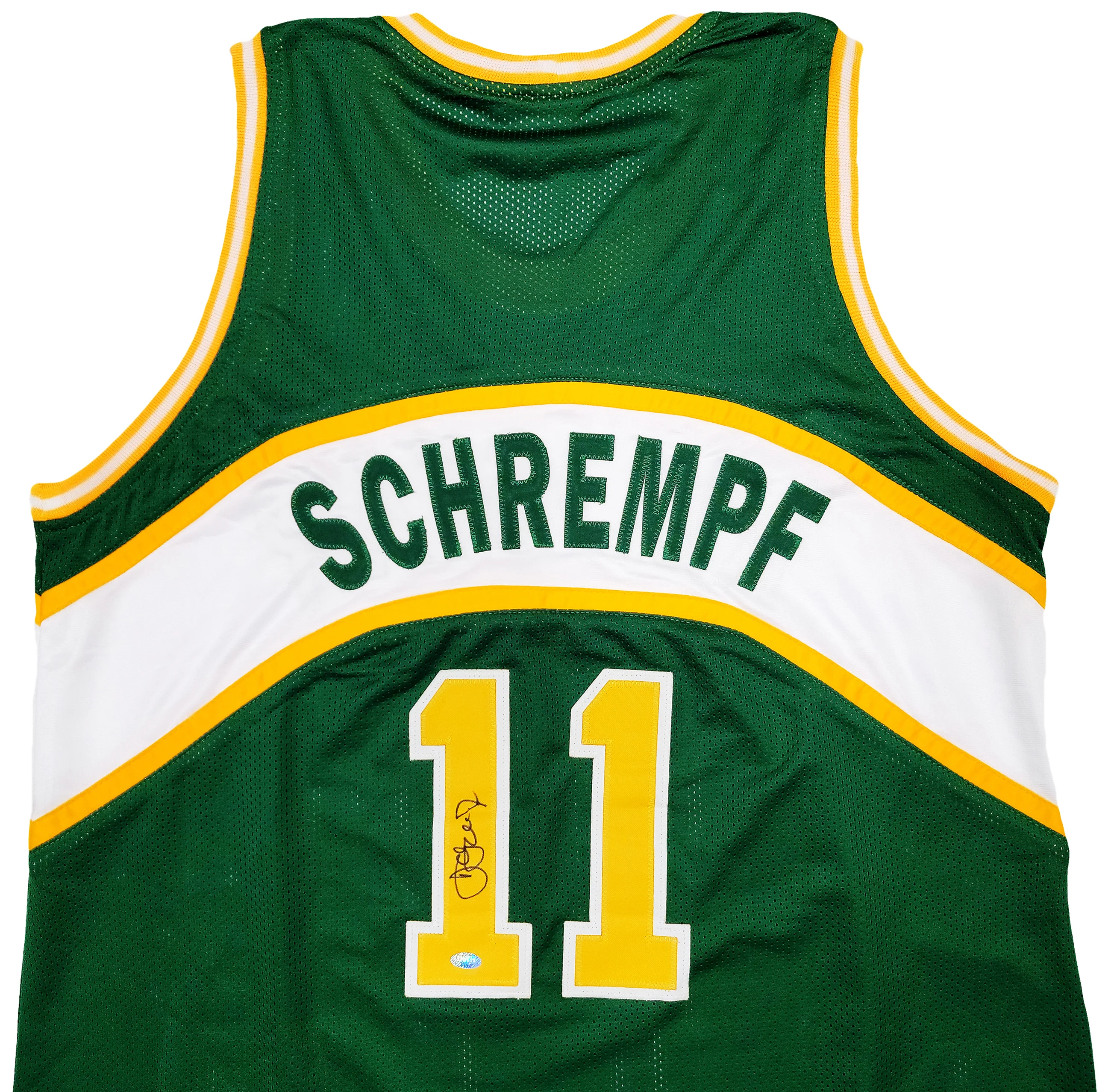Seattle Supersonics Detlef Schrempf Autographed Green Jersey MCS Holo Stock #202421 - Image 3