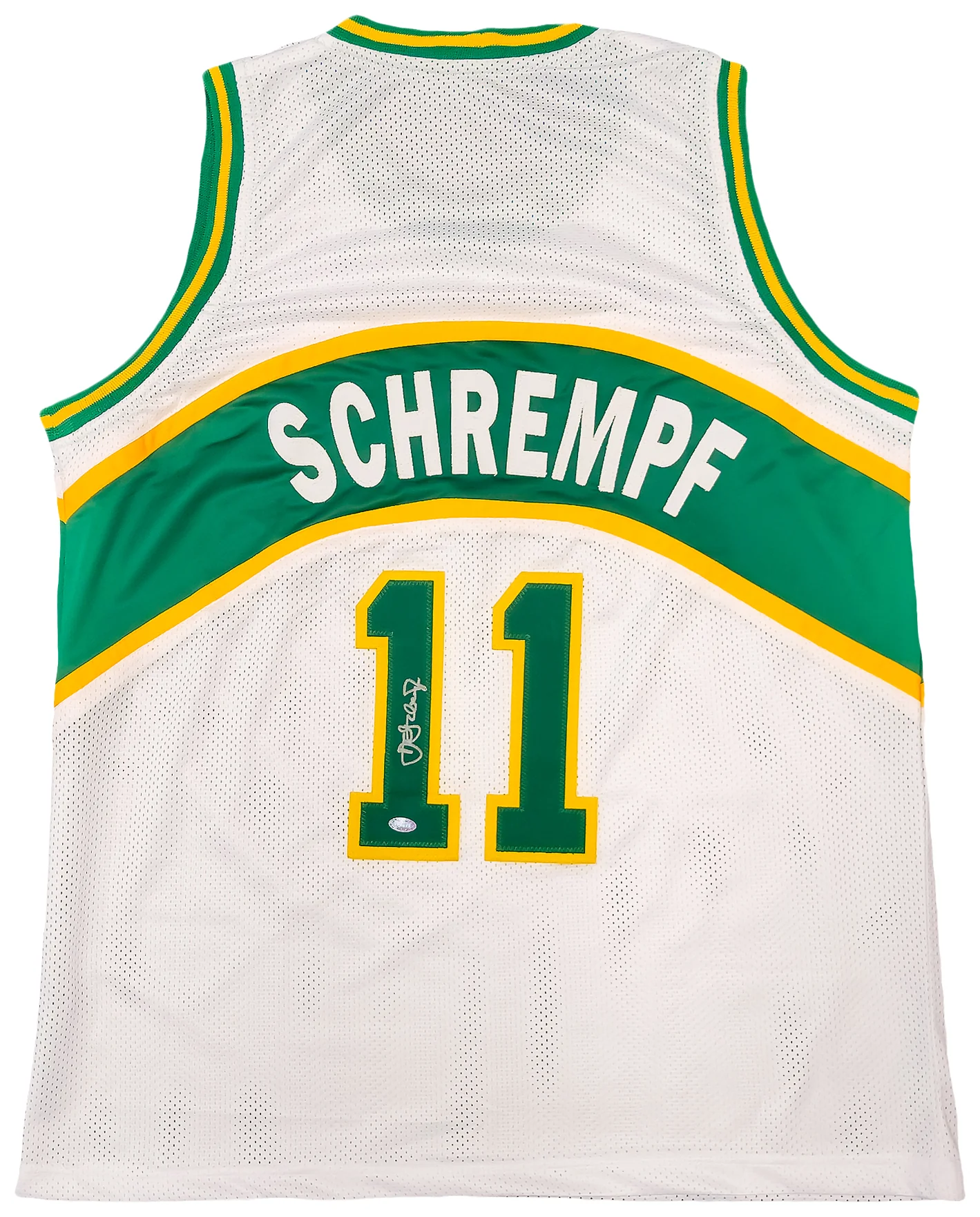 Seattle Supersonics Detlef Schrempf Autographed White Jersey MCS Holo Stock #202422 - Image 2