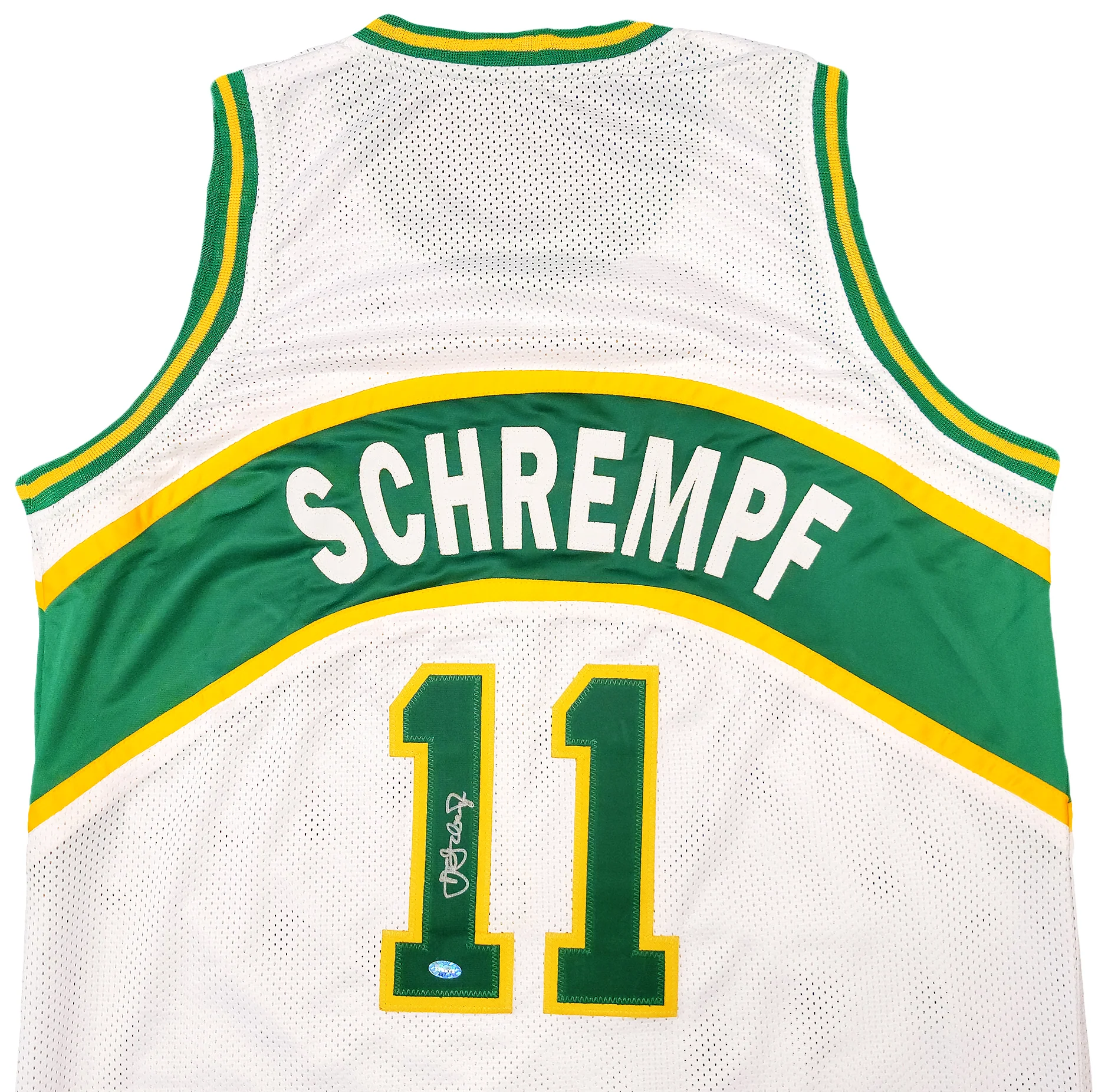 Seattle Supersonics Detlef Schrempf Autographed White Jersey MCS Holo Stock #202422 - Image 3