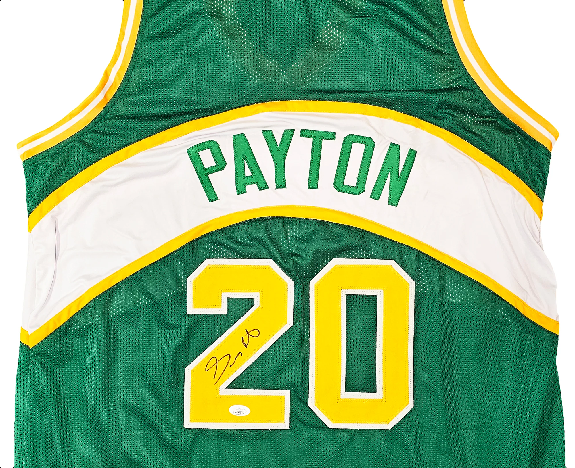 Seattle Supersonics Gary Payton Autographed Green Jersey JSA Stock #215724 - Image 3