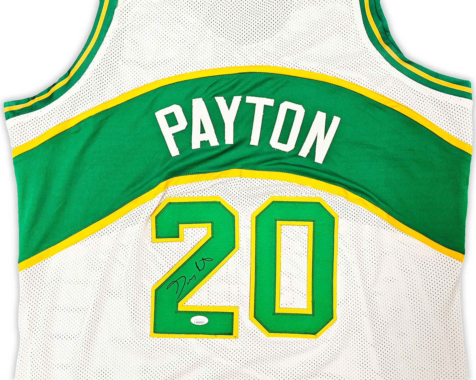 Seattle Supersonics Gary Payton Autographed White Jersey JSA Stock #215728 - Image 3