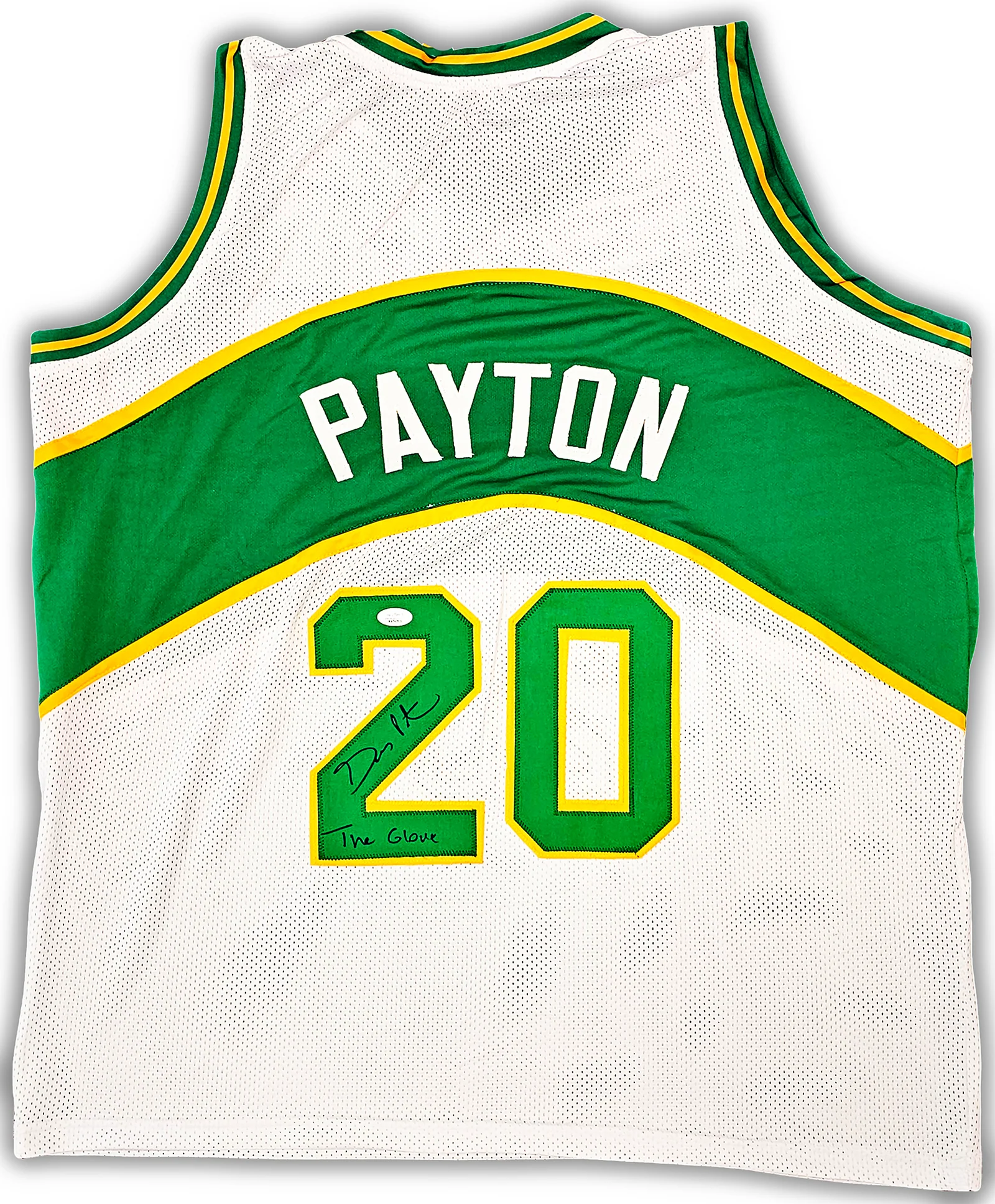 Seattle Supersonics Gary Payton Autographed White Jersey "The Glove" JSA Stock #215727 - Image 2