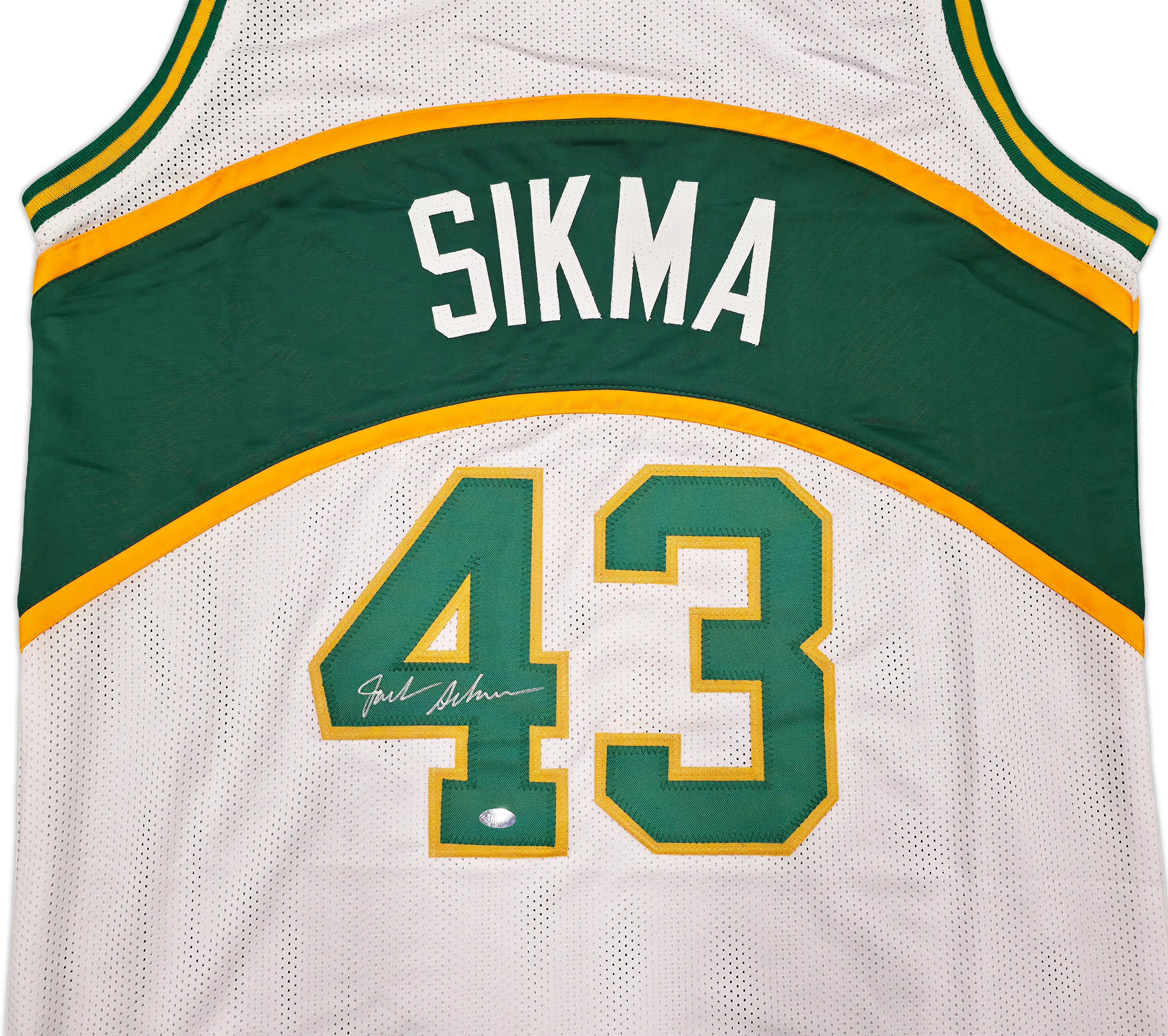 Seattle Supersonics Jack Sikma Autographed White Jersey MCS Holo Stock #256727 - Image 3