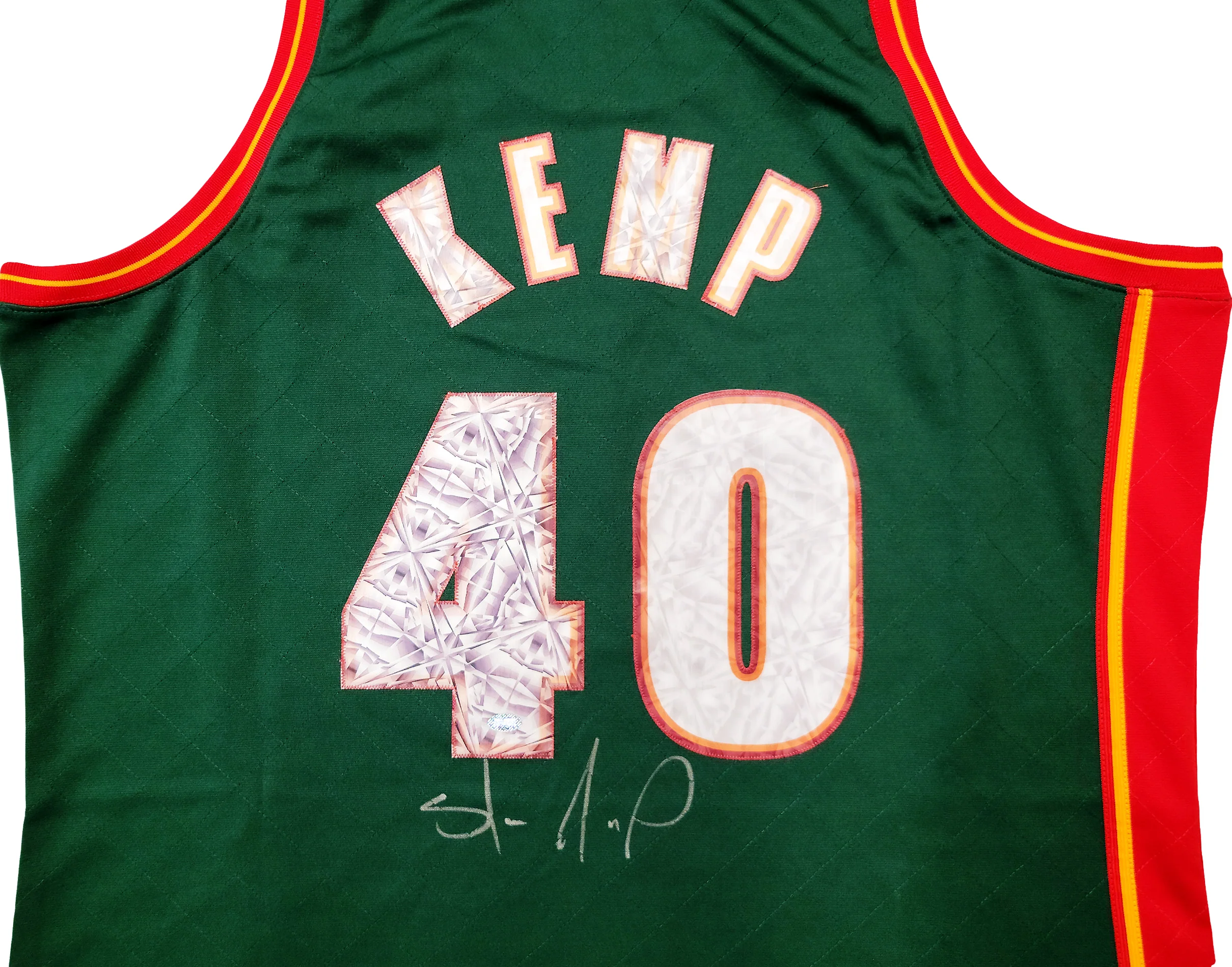 Seattle Supersonics Shawn Kemp Autographed Green Authentic Mitchell & Ness Hardwood Classics Swingman Jersey NBA Top 75 Size XXL MCS Holo Stock #203428 - Image 3