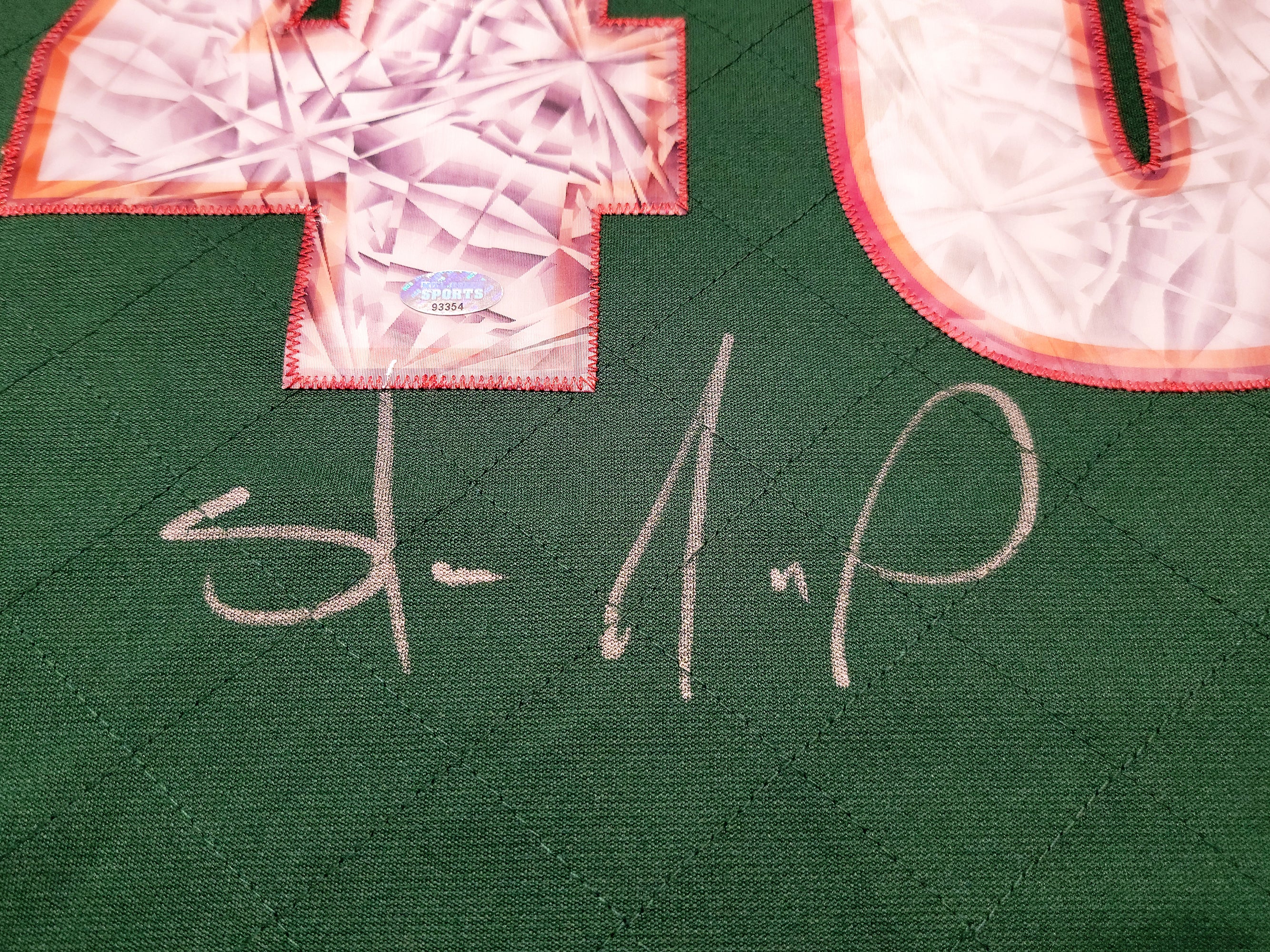 Seattle Supersonics Shawn Kemp Autographed Green Authentic Mitchell & Ness Hardwood Classics Swingman Jersey NBA Top 75 Size XXL MCS Holo Stock #203428 - Image 4