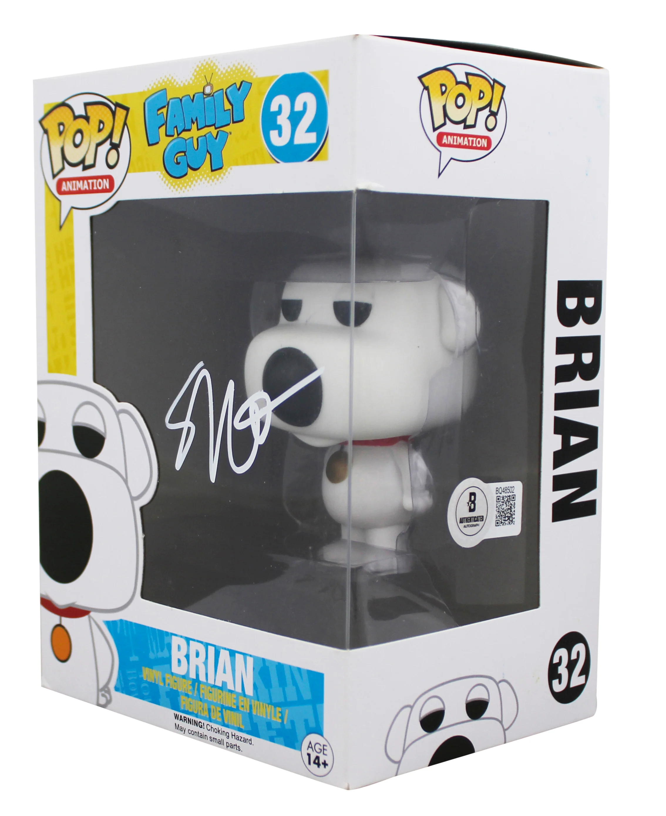 Seth MacFarlane Family Guy Signed Brian #32 Funko Pop Vinyl Figure BAS #BQ48502 - Image 3