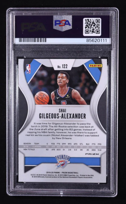 Shai Gilgeous-Alexander Signed 2019-20 Panini Prizm Silver #122 PSA/DNA Auto - Image 2