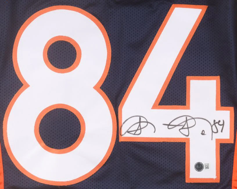 Shannon Sharpe Denver Signed Navy Pro-Cut Football Jersey BAS - Image 2