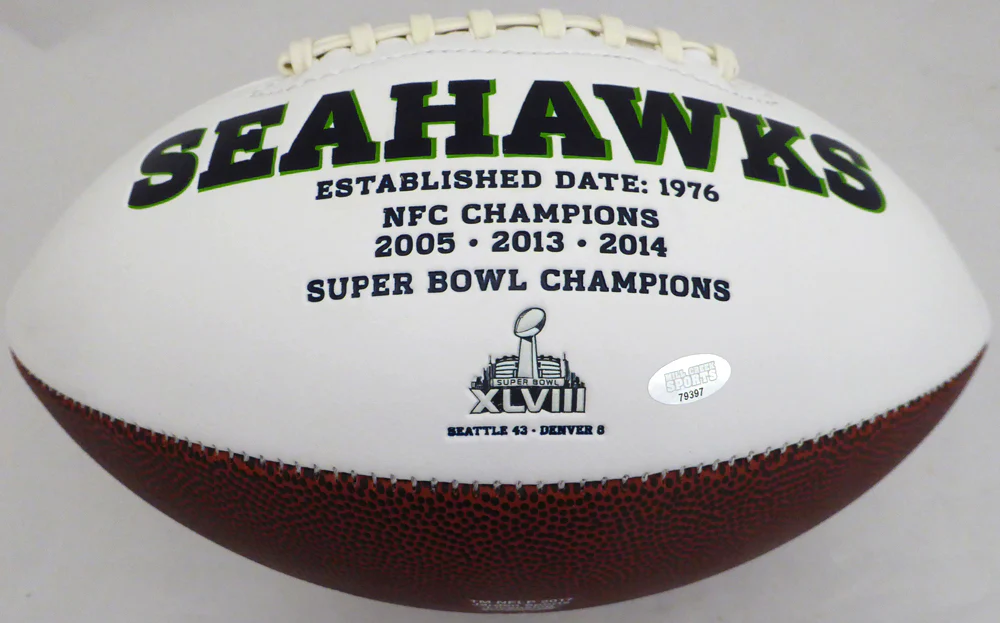 Shaquem Griffin Autographed Seattle Seahawks White Logo Football MCS Holo Stock #134392 - Image 3