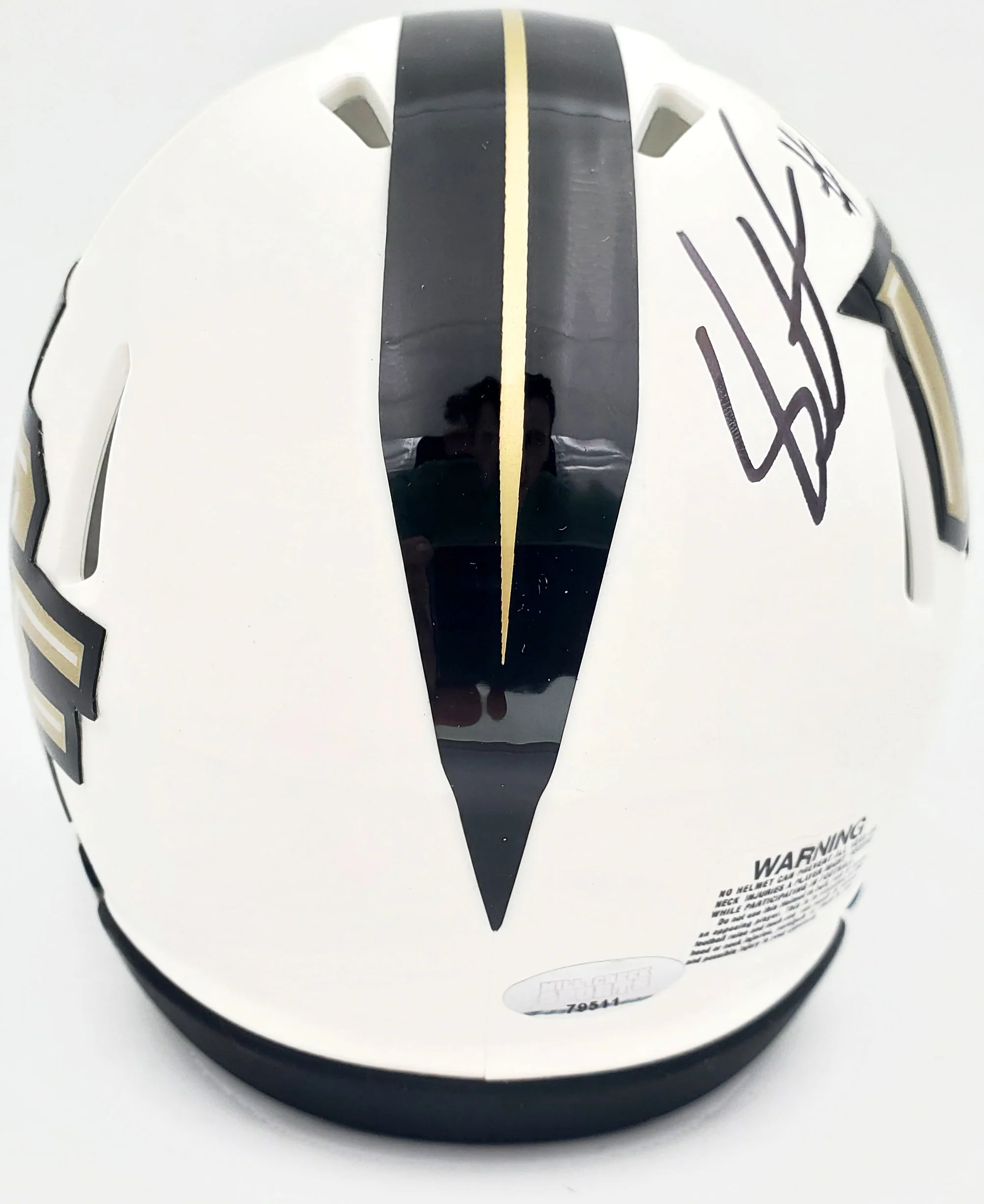 Shaquem & Shaquill Griffin Autographed UCF Golden Knights White Speed Mini Helmet MCS Holo Stock #134377 - Image 4