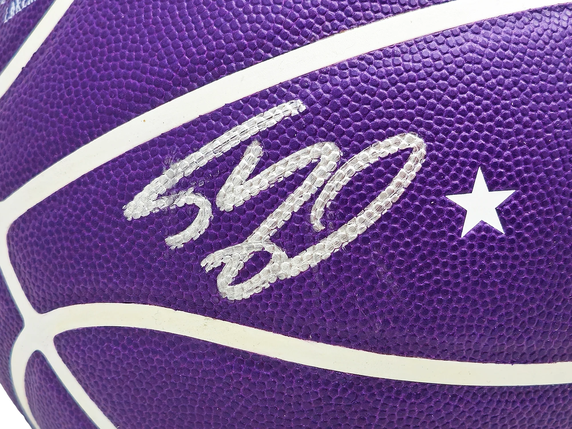 Shaquille O'Neal Autographed Purple City Edition Basketball Los Angeles Lakers Beckett BAS Witness Stock #222786 - Image 2