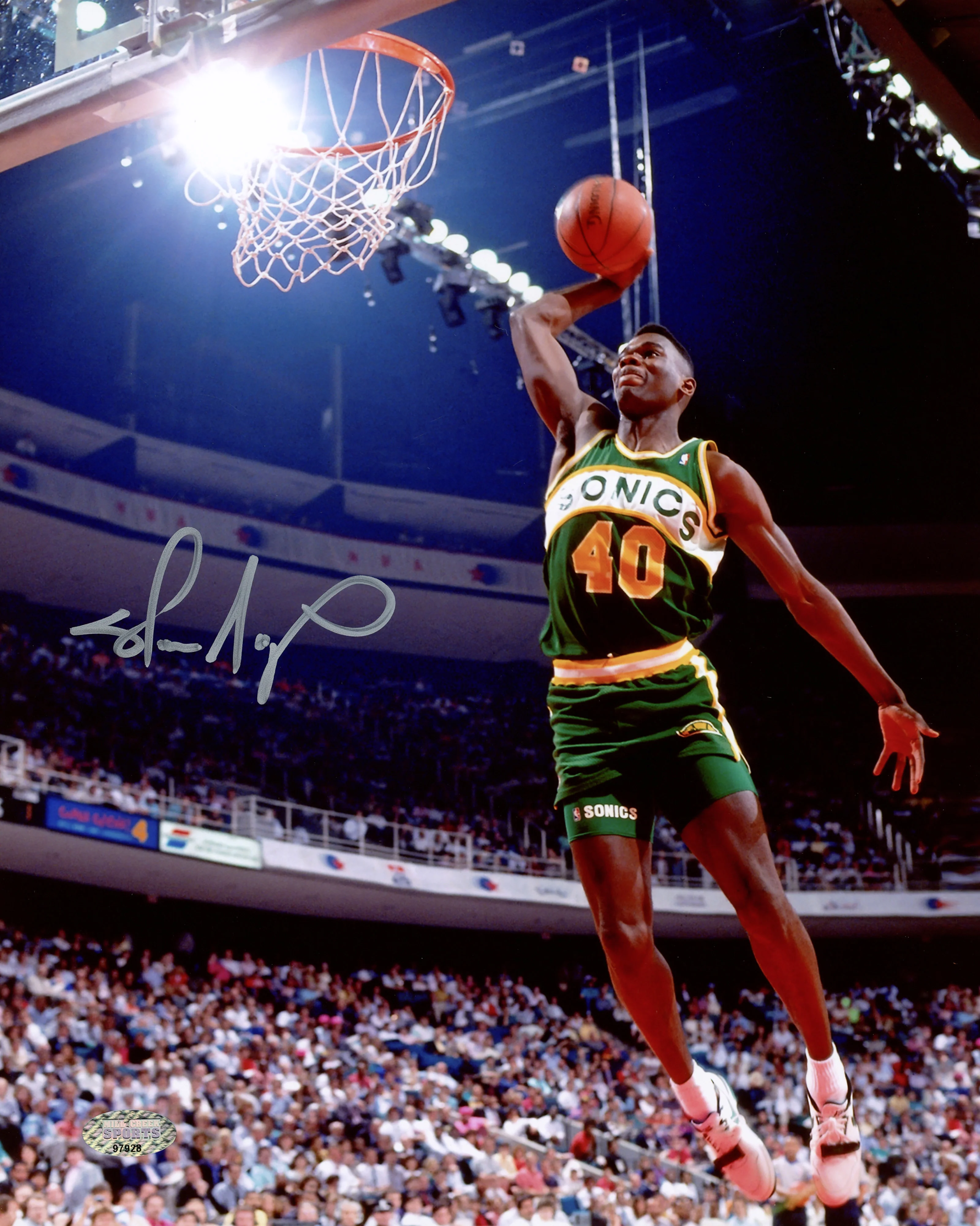 Shawn Kemp Autographed Framed 8x10 Photo Seattle Supersonics MCS Holo Stock #254308 - Image 2
