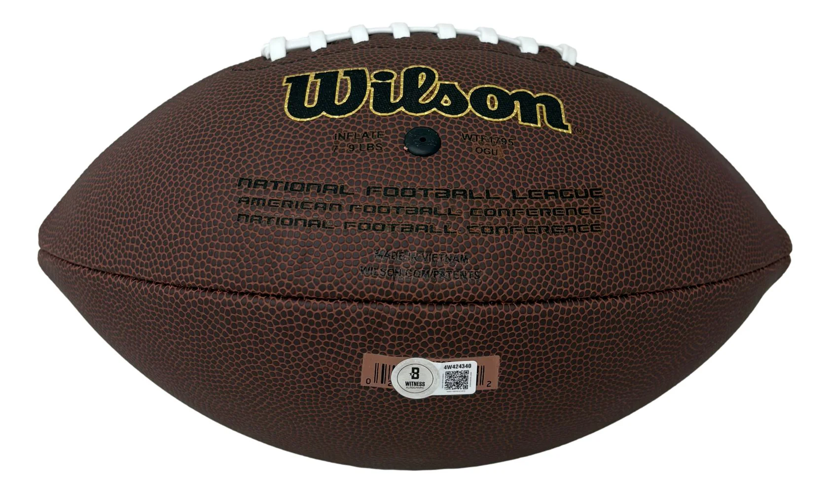 Shawn Merriman Los Angeles Chargers Signed Wilson Super Grip Football BAS - Image 3