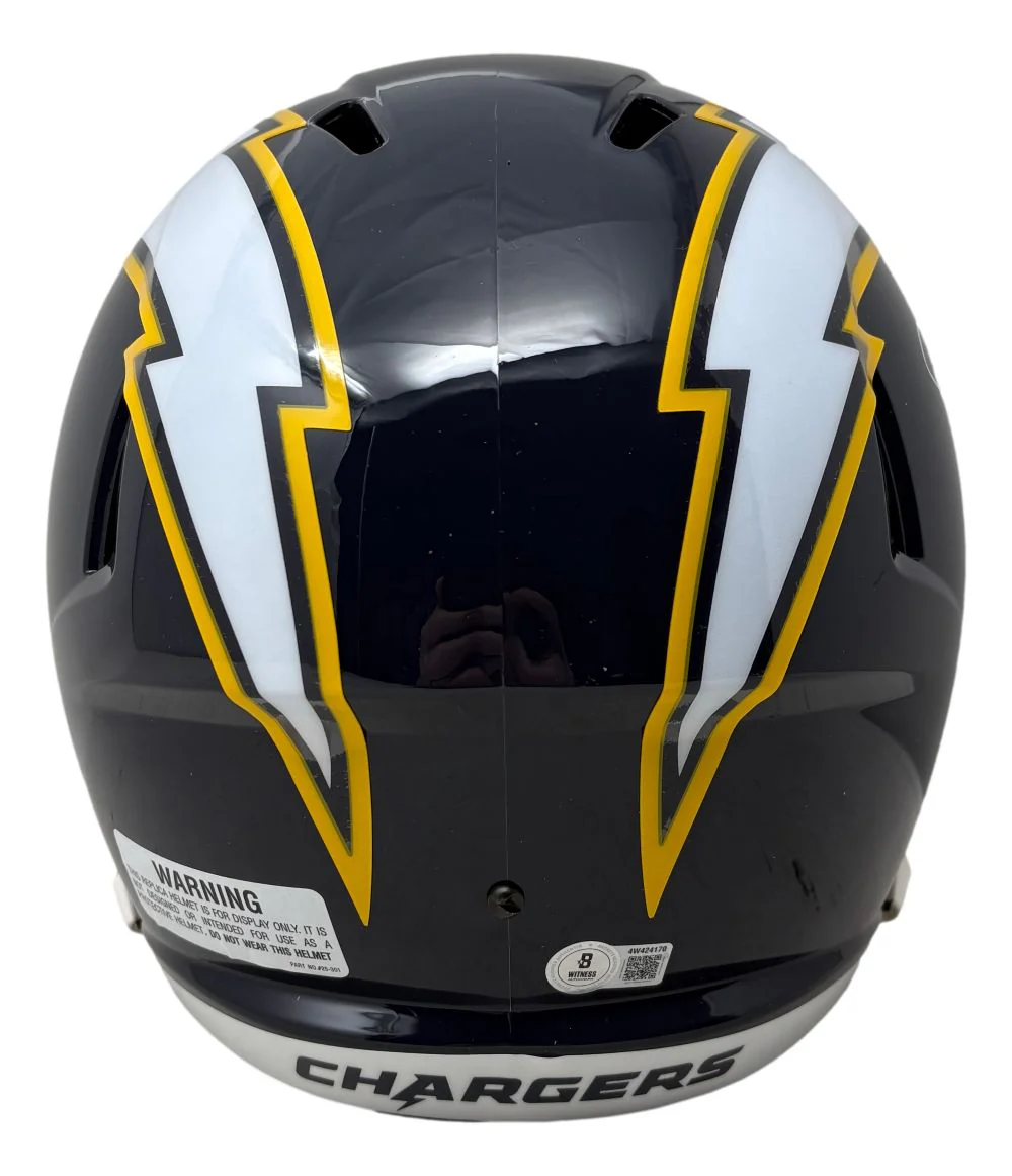 Shawn Merriman Signed Chargers Full Size T/B Replica Speed Helmet Lights Out BAS - Image 3