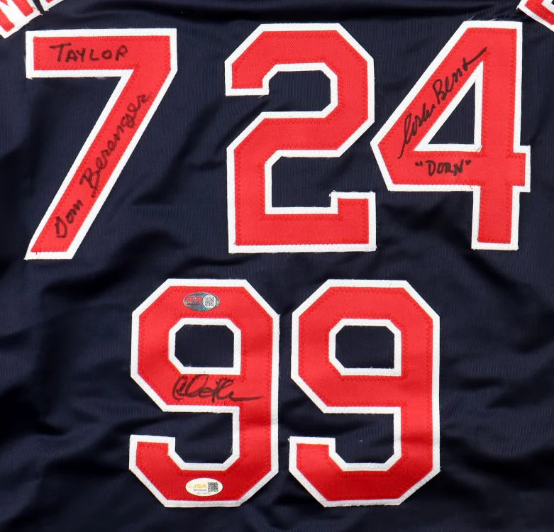 Sheen Bernsen Berenger Signed Navy Blue Major League Baseball Jersey JSA QR - Image 2