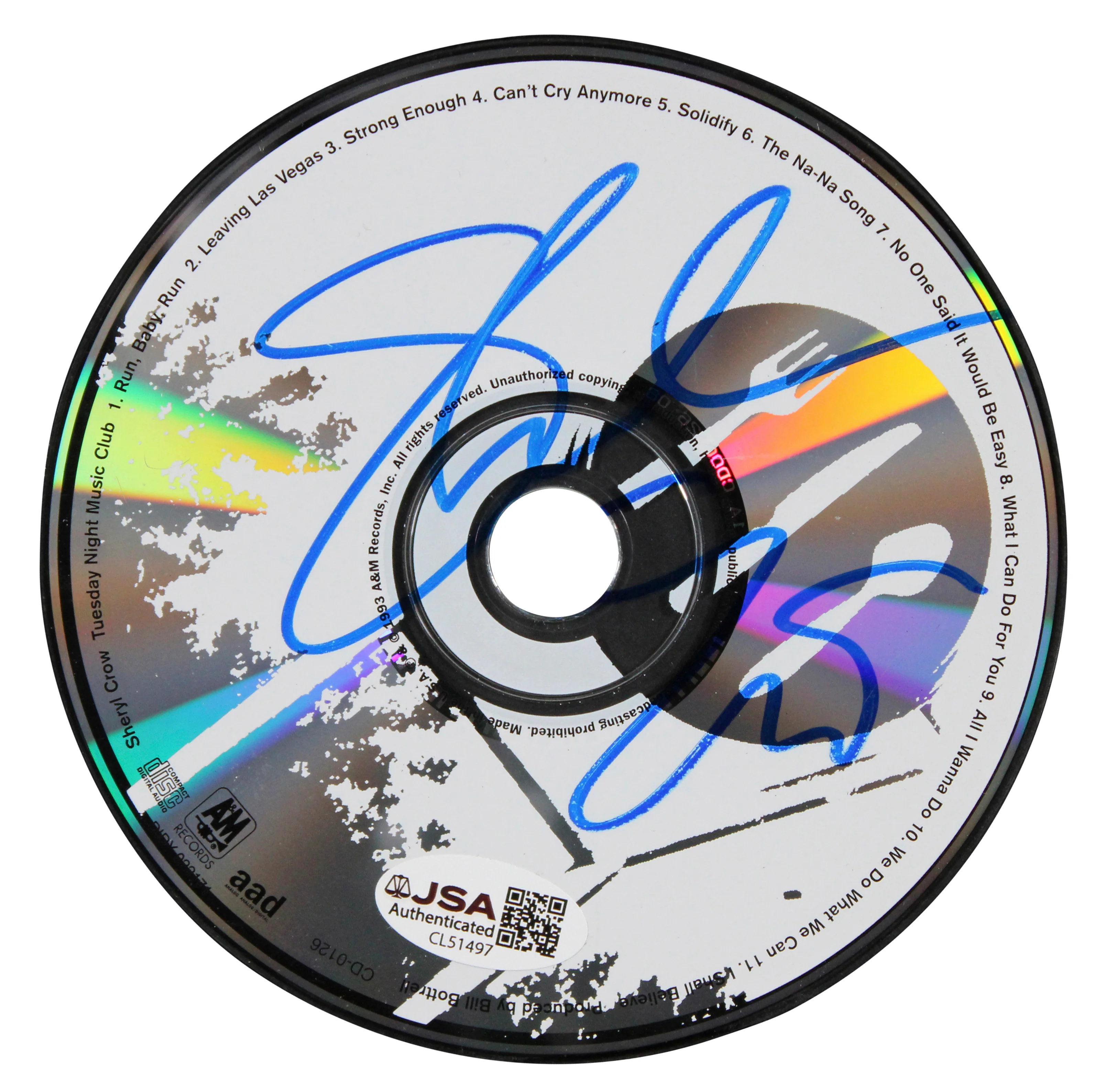 Sheryl Crow Authentic Signed Tuesday Night Music Club CD Disk JSA #CL61497 - Image 2