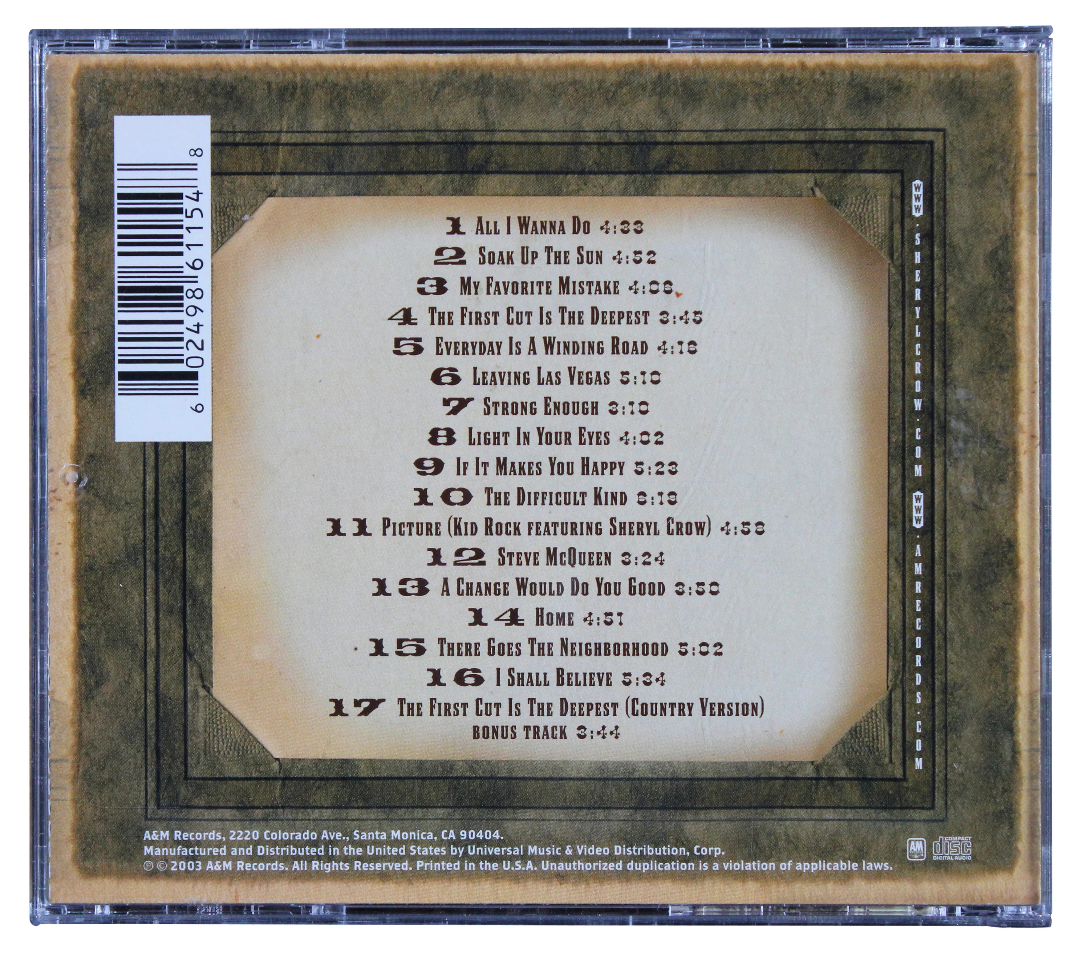 Sheryl Crow Signed The Very Best of Sheryl Crow CD Booklet w/ Disc JSA #CL51496 - Image 4