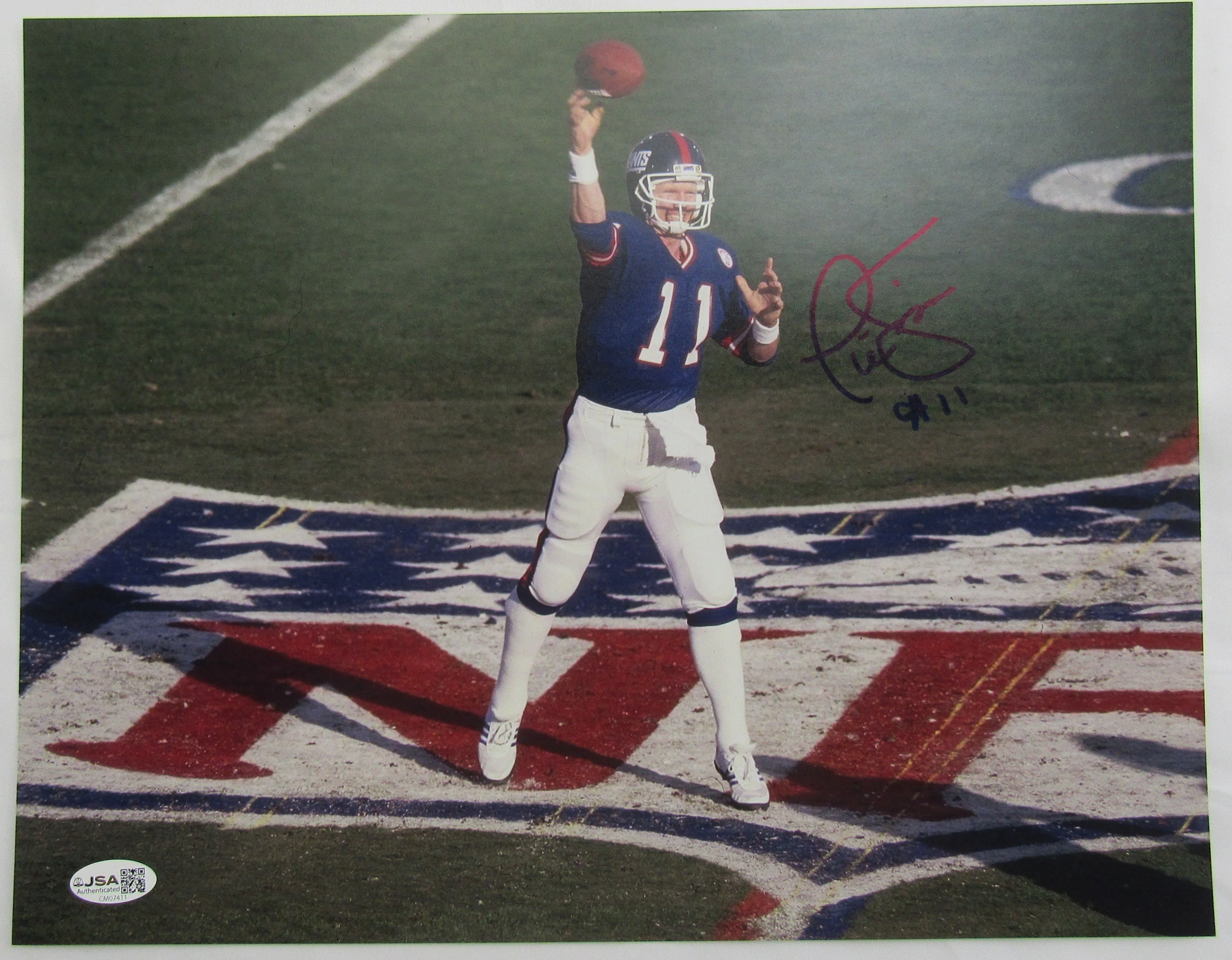 Phil Simms Signed Auto 11x14 Photo JSA CM07411