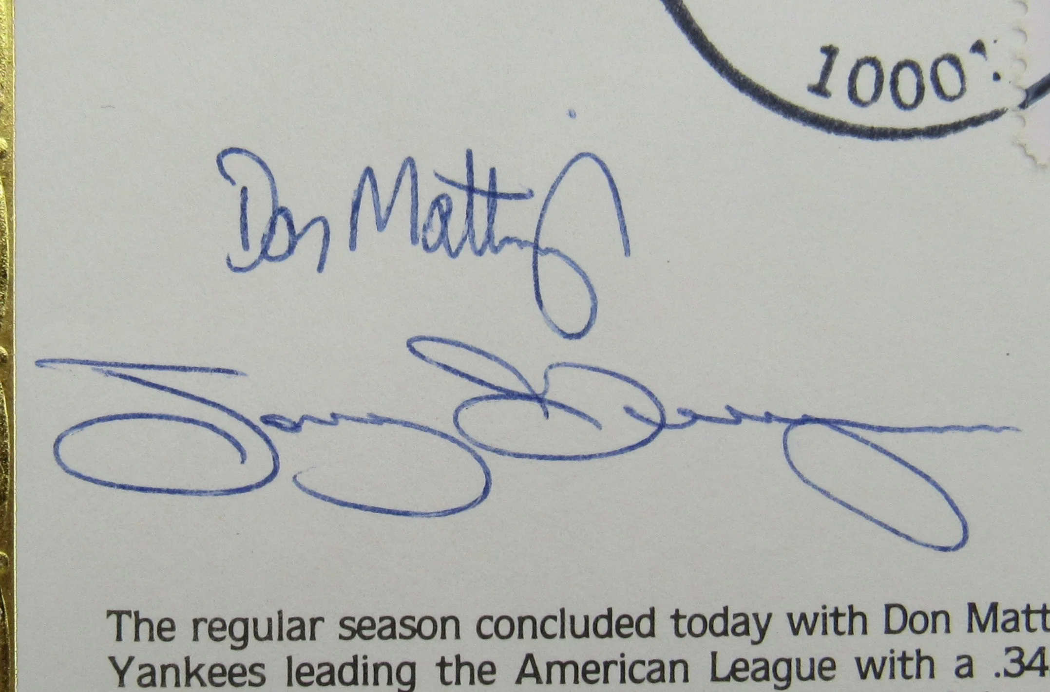 Don Mattingly Tony Gwynn Multi Signed Cachet Auto Envelope JSA CM07352 - Image 2
