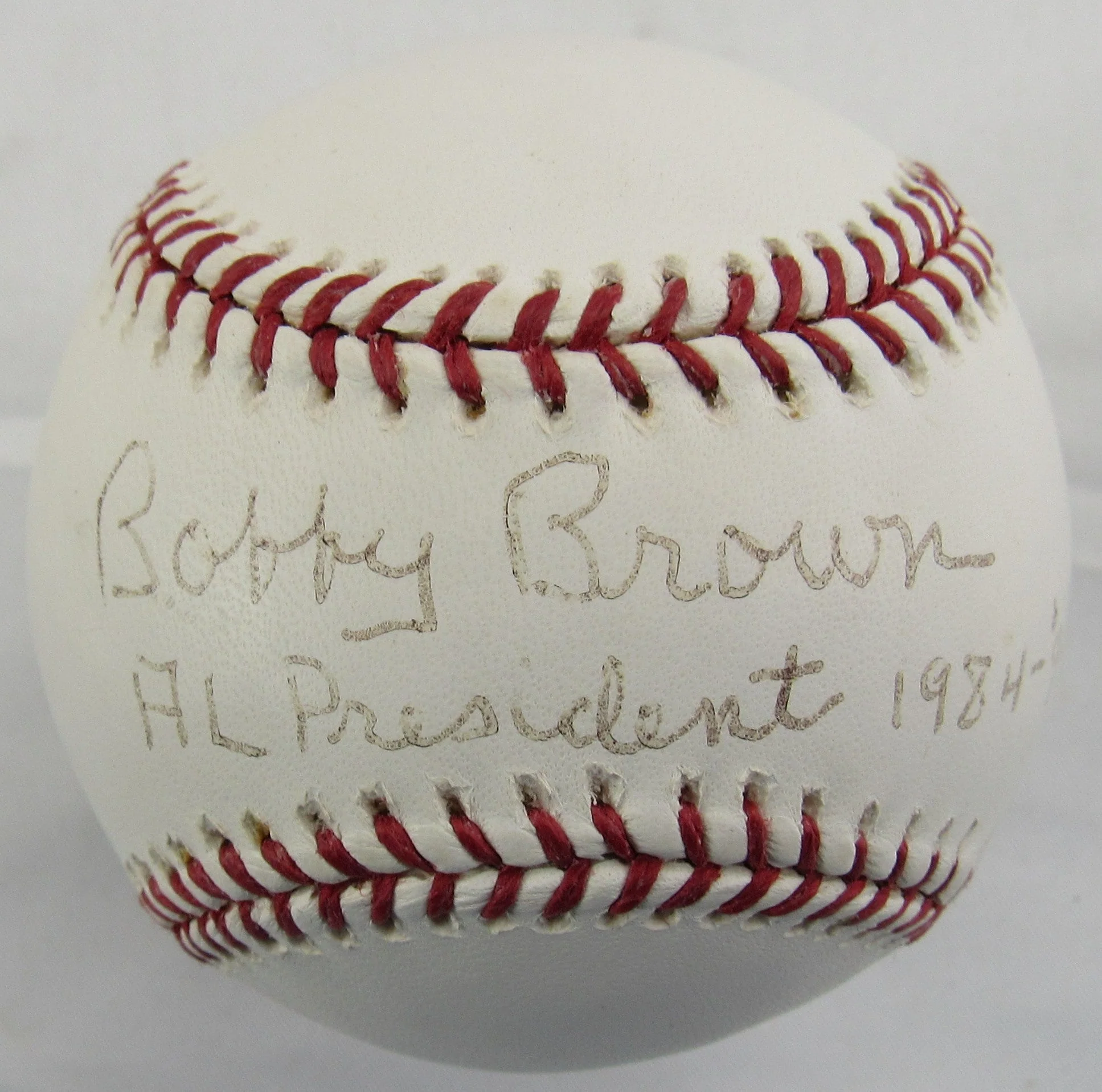 Bobby Brown - AL President Signed Auto Rawlings Baseball w/ Insc